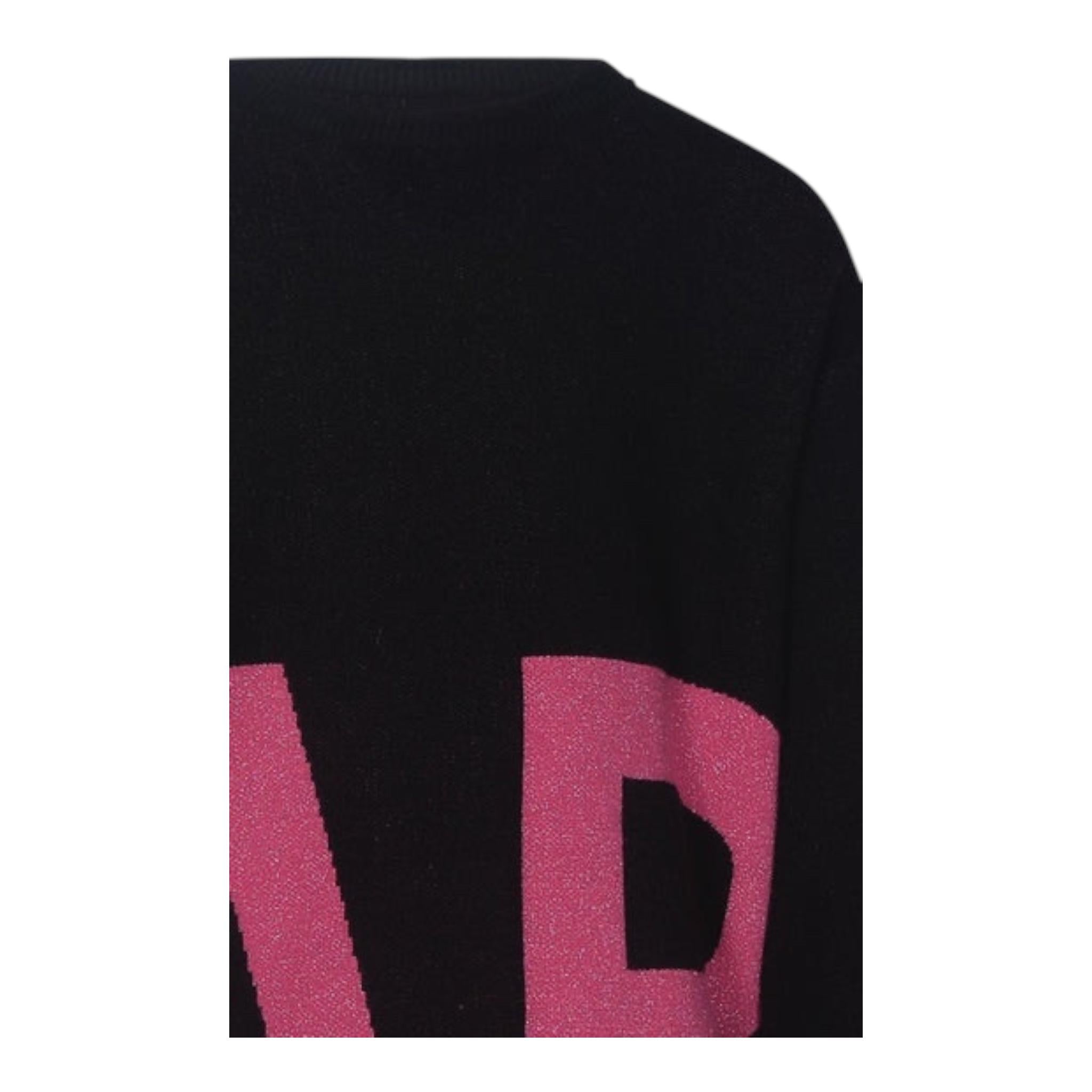 MARC ELLIS abito in maglia girocollo tinta unita con stampa Nero per Bambina JMJMX00111 NERO MARC ELLIS
