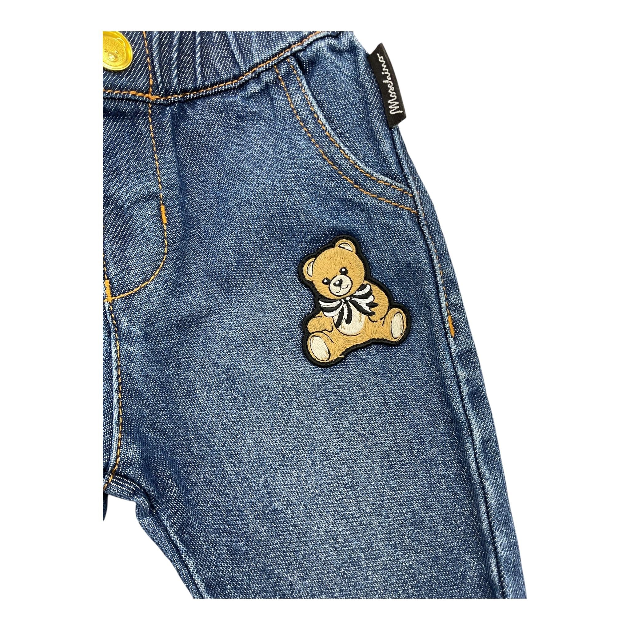 MOSCHINO jeans tinta unita con elastico in vita Blu per Neonato MDP03F BLU MOSCHINO