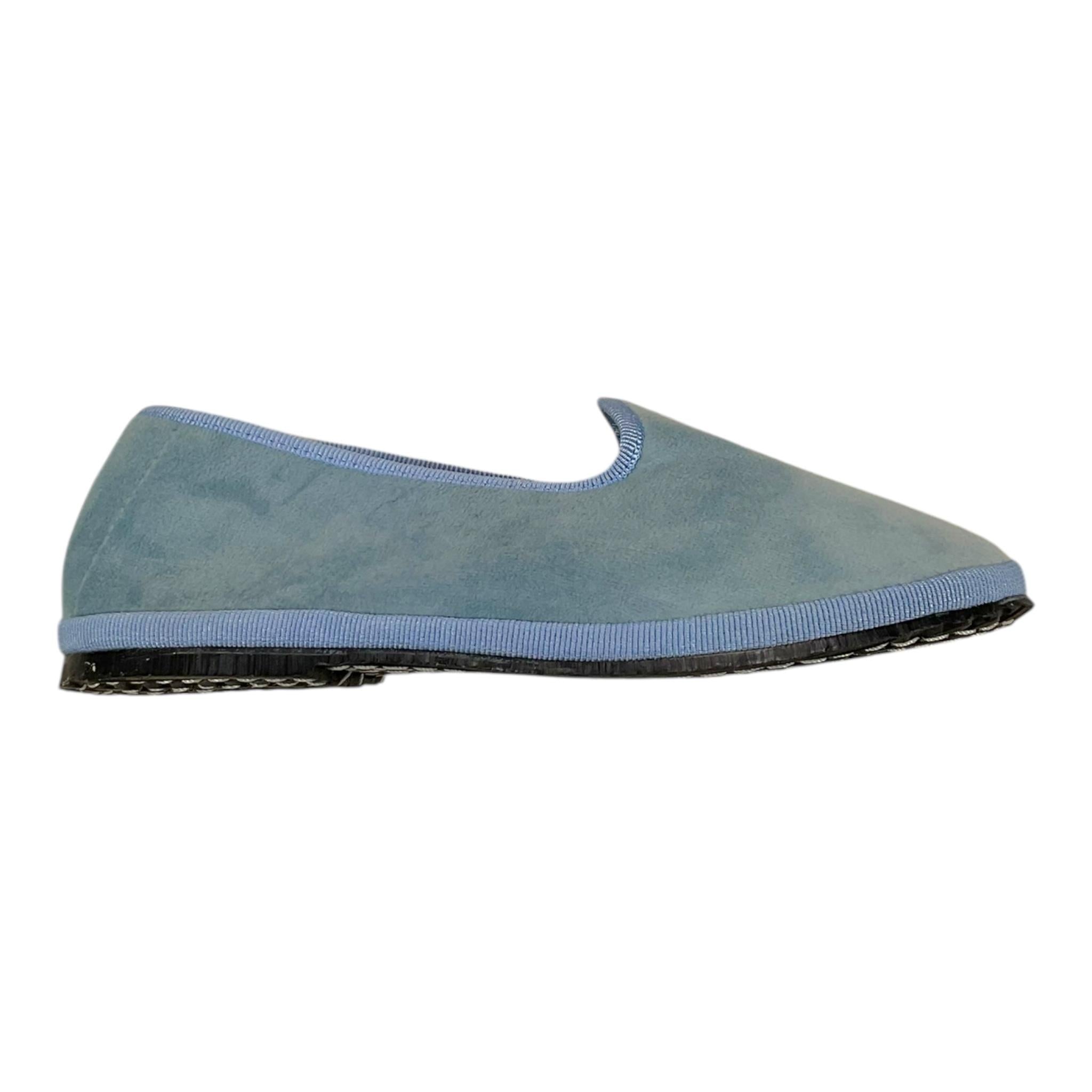 Little Bear Mocassino In Velluto Tinta Unita Azzurro Per Bambina MOS AZZURRO LITTLE BEAR