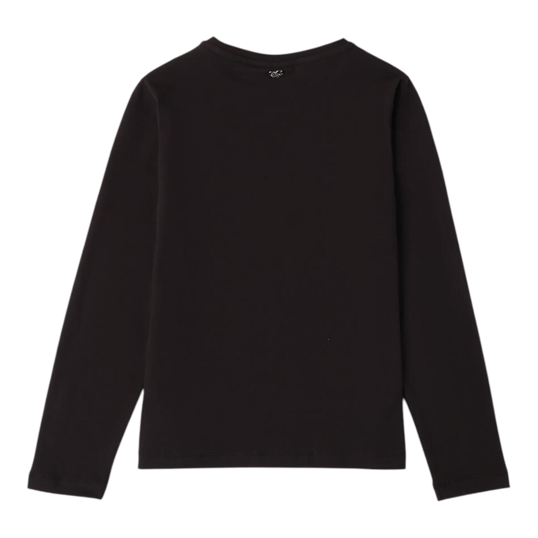 SARABANDA shirt girocollo tinta unita stampa brillantinata Nero per Bambina 0A755 NERO SARABANDA