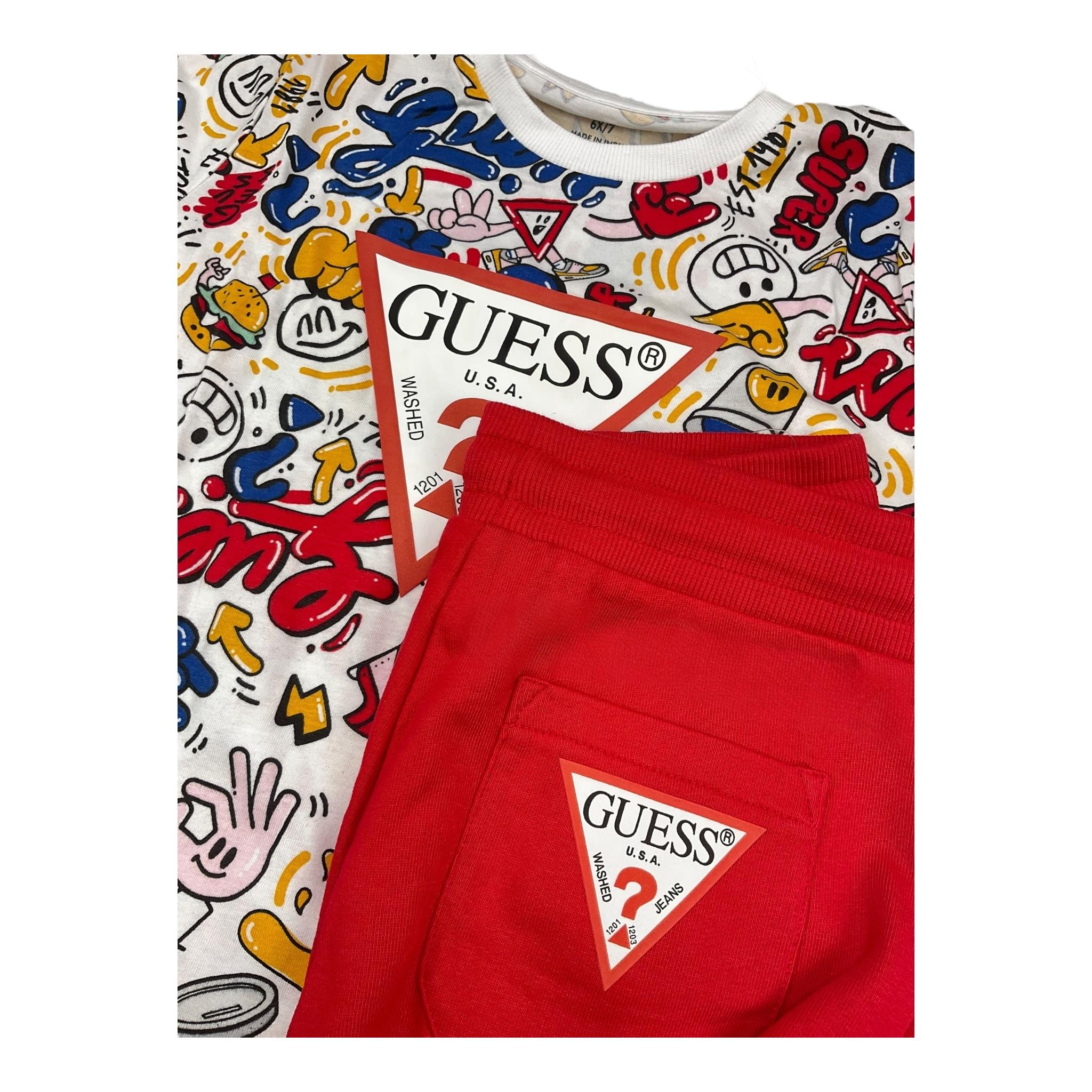 GUESS completo 2 pezzi shirt-pantalone Bianco/rosso per Bambino N4YG01K8HM3X BIANCO/ROSSO GUESS