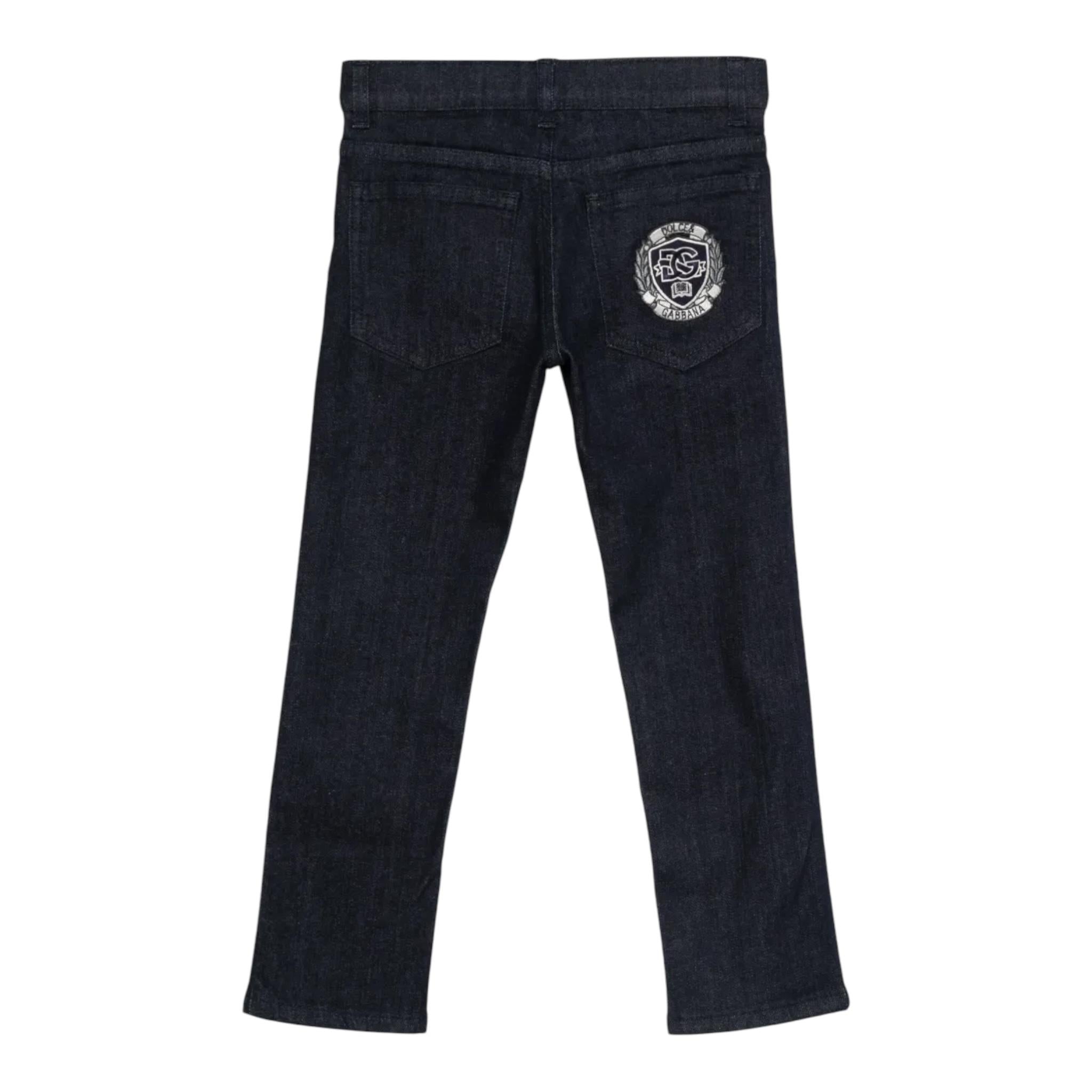 DOLCE & GABBANA jeans tinta unita con girovita regolabile Blu per Bambino L42F59 BLU DOLCE & GABBANA