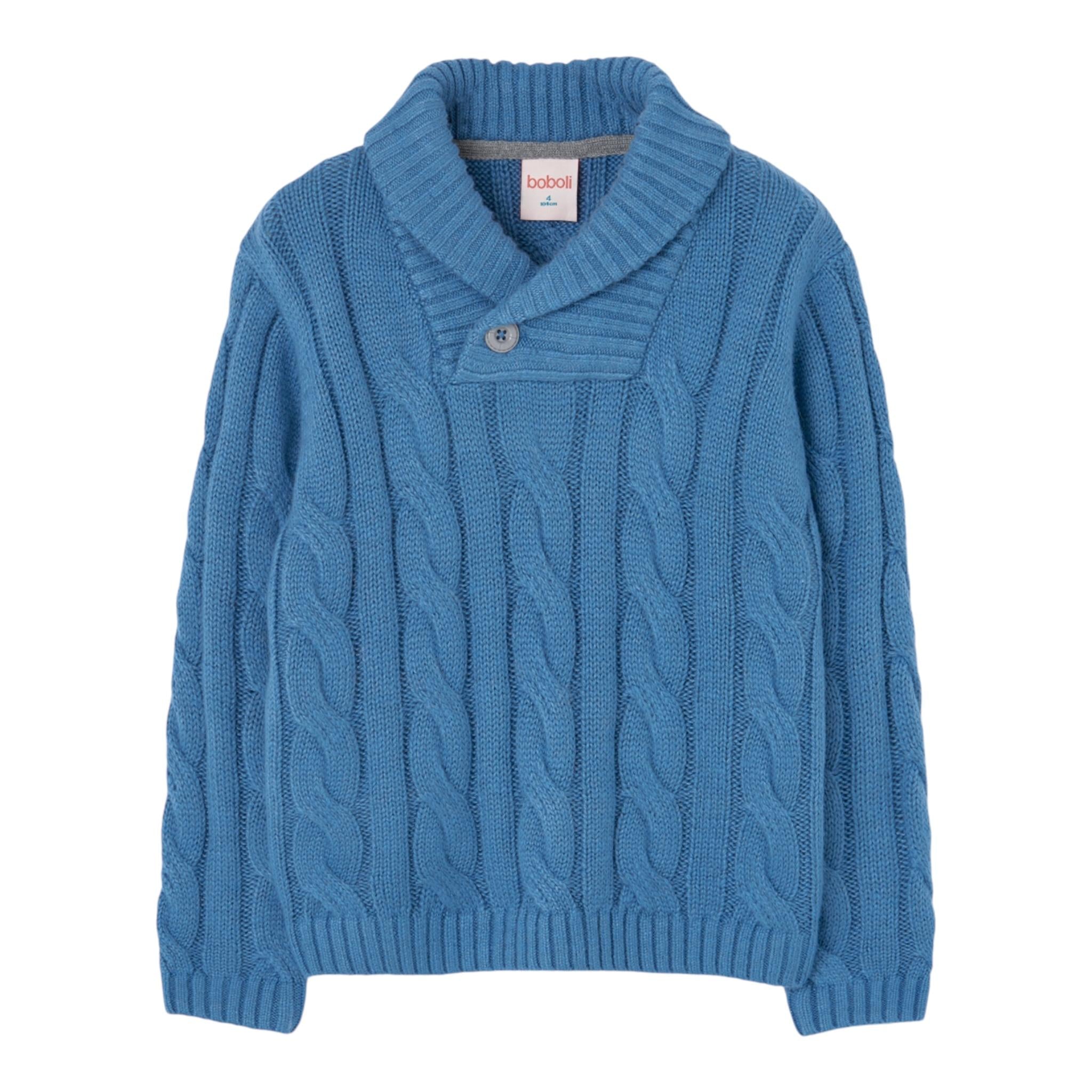 BOBOLI maglia tinta unita con bottone Azzurro per Bambino 739177 AZZURRO BOBOLI