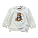 MOSCHINO felpa girocollo tinta unita con stampa Bianco per Neonata MFF02K BIANCO MOSCHINO