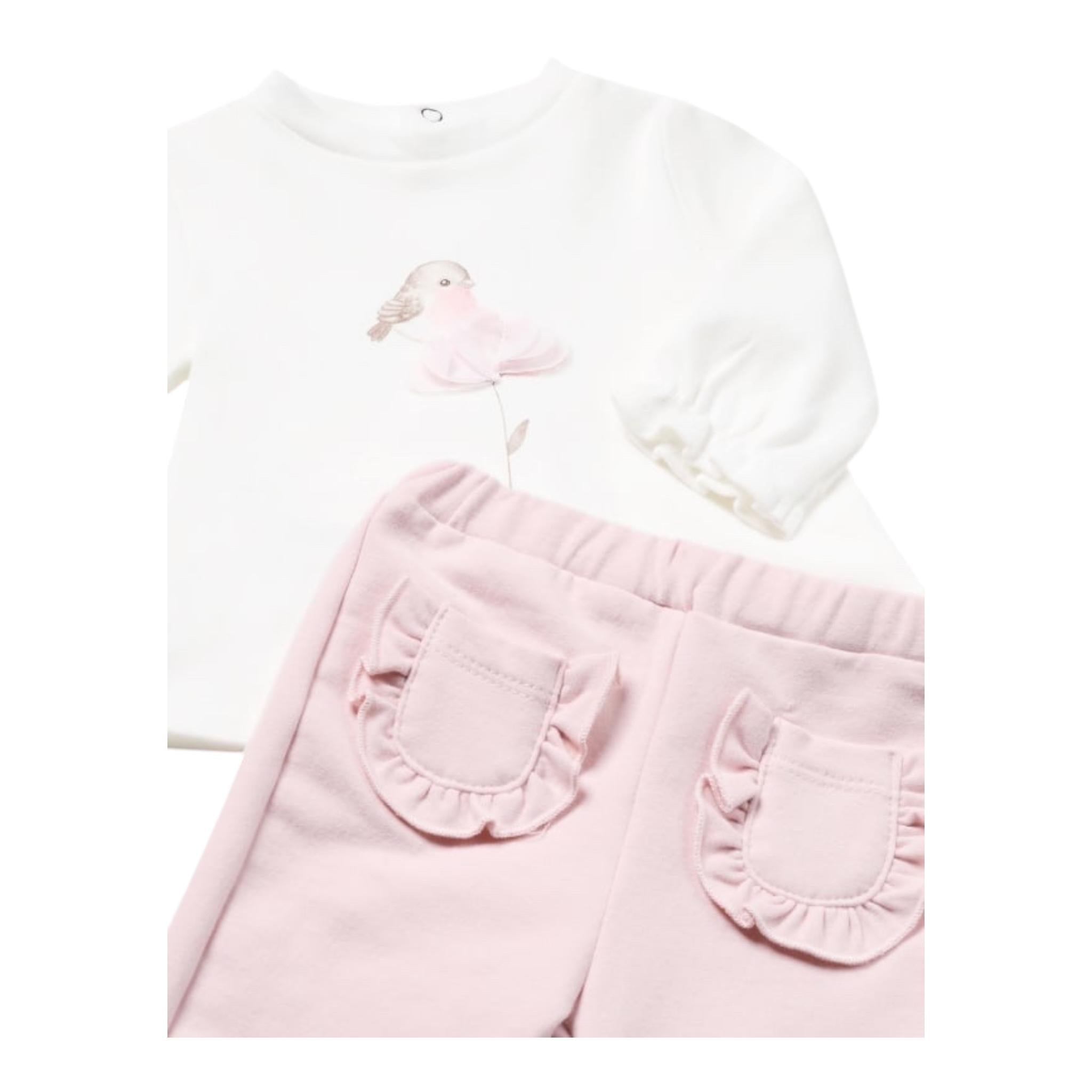 MAYORAL completo 3pz felpa-shirt-leggins tinta unita con fantasia fiori Bianco per Neonata 2610 BIANCO MAYORAL