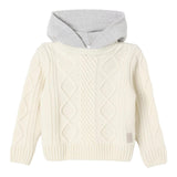 ELEVENTY maglia modello felpa tinta unita con cappuccio in contrasto Panna per Bambina EV9P70 PANNA ELEVENTY