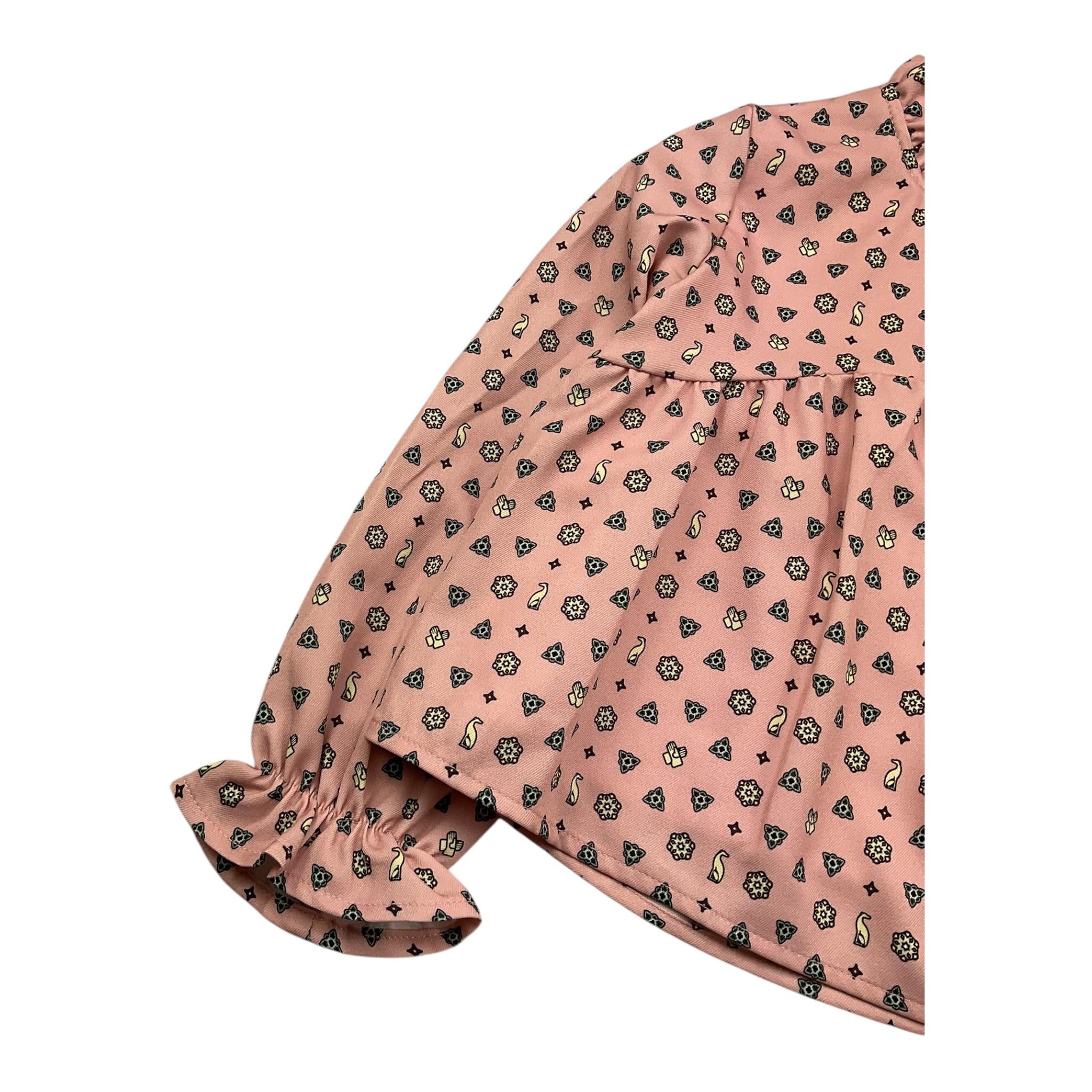 TRUSSARDI camicia manica lunga tinta unita con stampe in contrasto Rosa per Bambina TGA25094CA ROSA TRUSSARDI