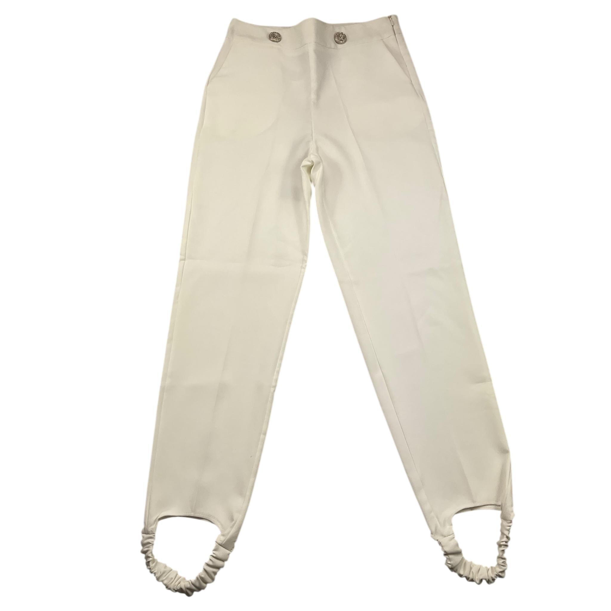 NAICE pantalone tinta unita con bottoni in contrasto Panna per Bambina 23983 PANNA NAICE