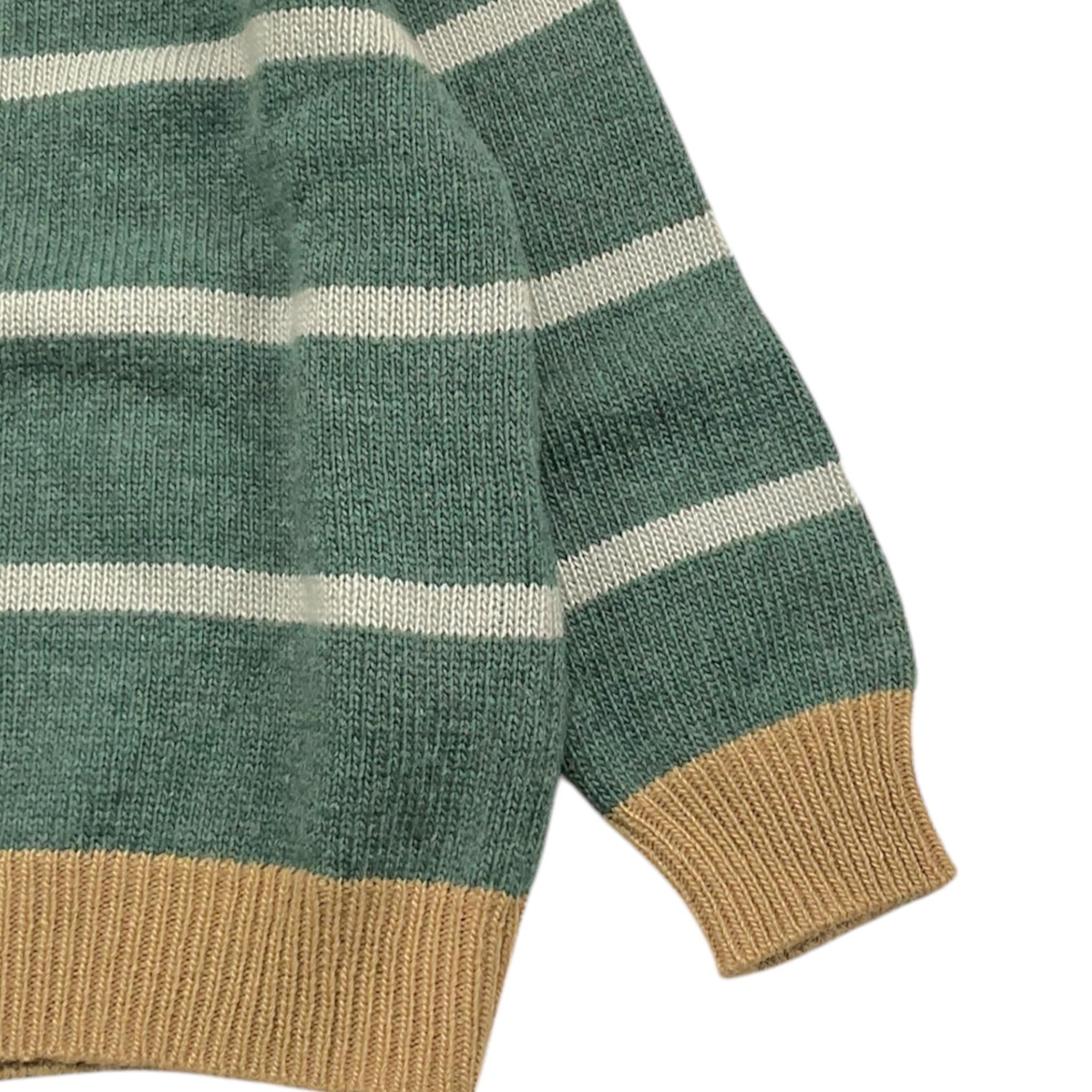 IL GUFO maglia tinta unita con fantasia a righe Verde per Bambino A24MA459EM220 VERDE IL GUFO