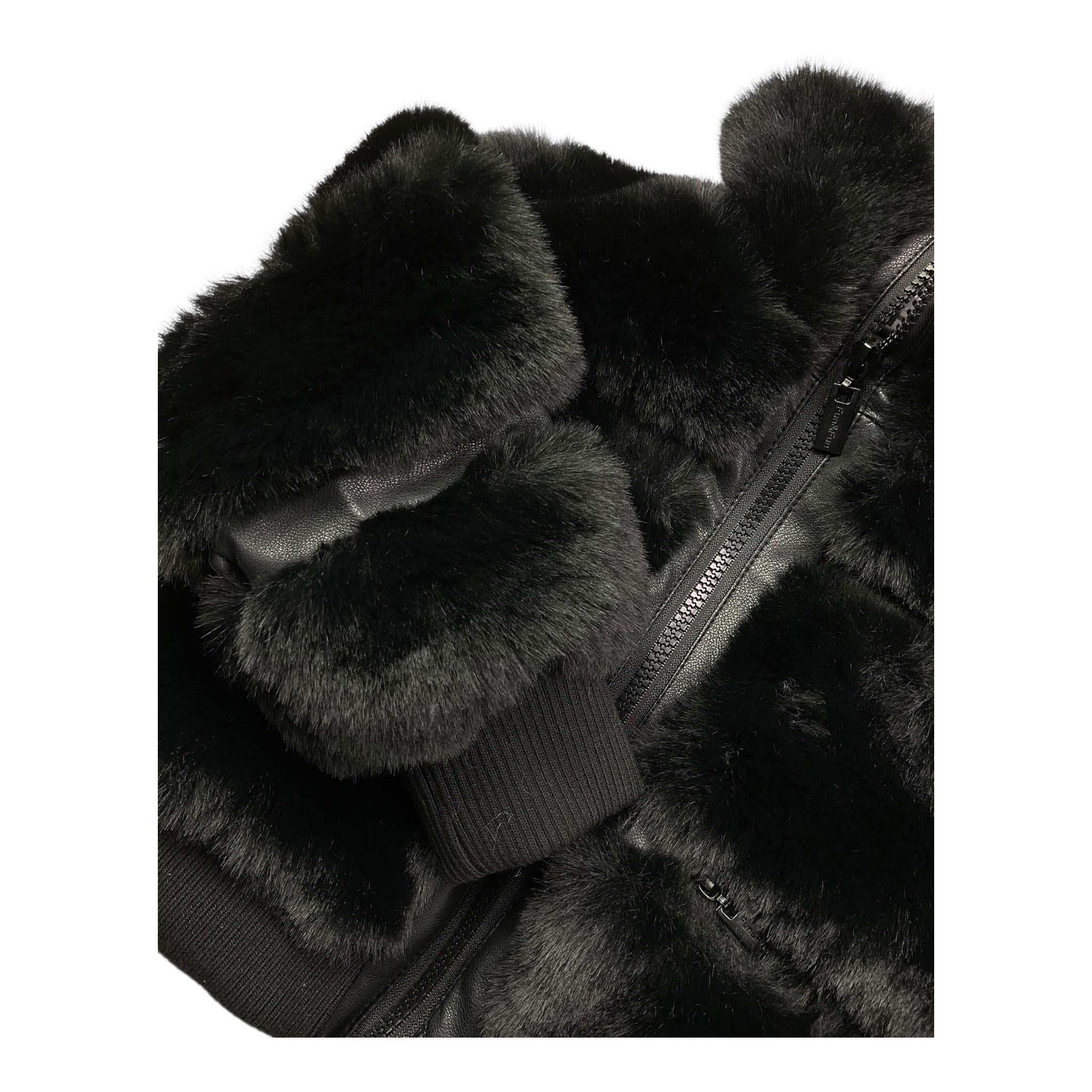 FUN & FUN pelliccia tinta unita cn zip Nero per Bambina FBJK00096 NERO FUN & FUN
