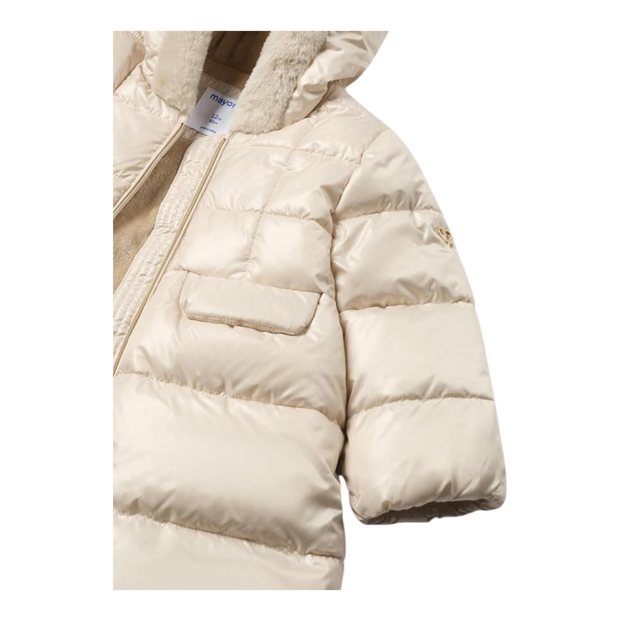 MAYORAL giubbino tinta unita con zip e cappuccio Beige per Neonata 2483 BEIGE MAYORAL