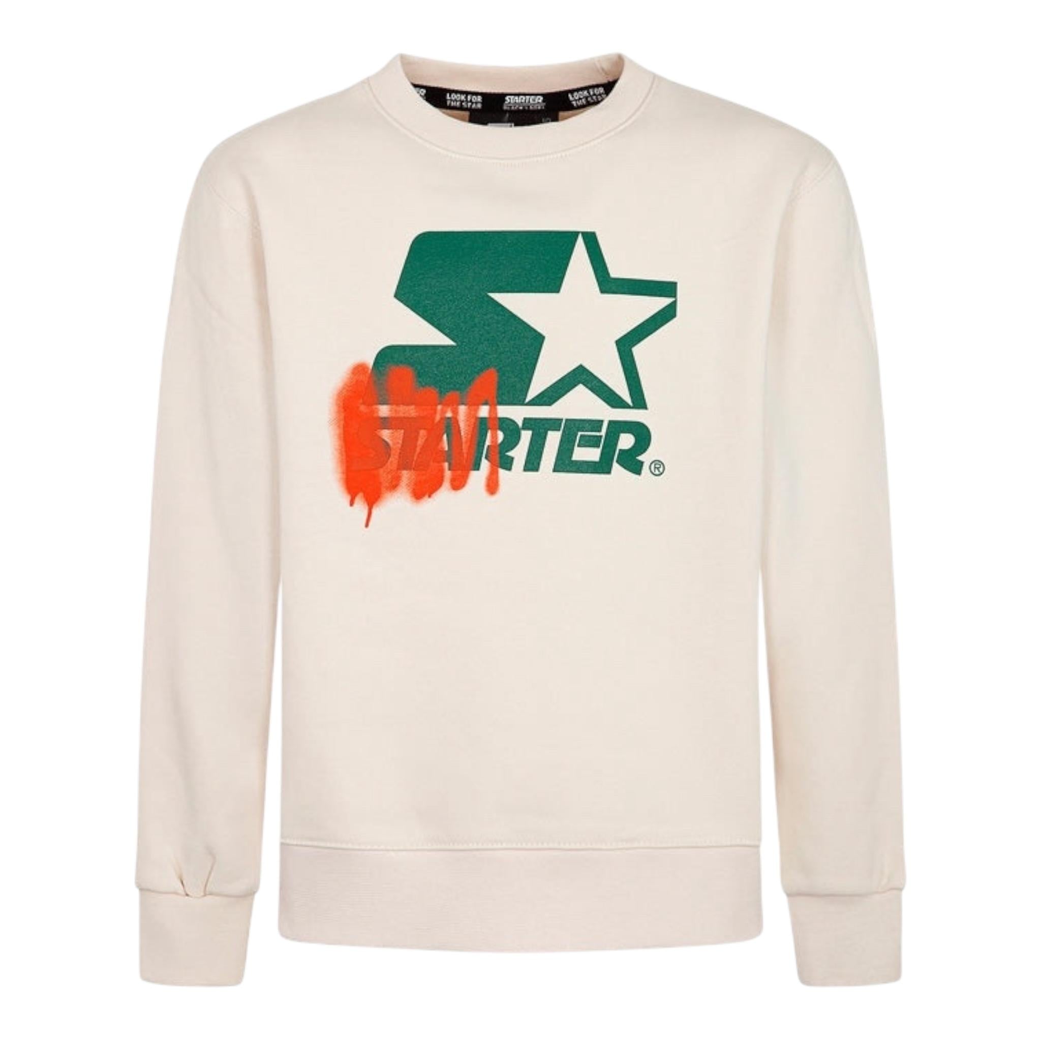 STARTER felpa chiusa girocollo tinta unita cn logo Crema per Bambino 1287 CREMA STARTER