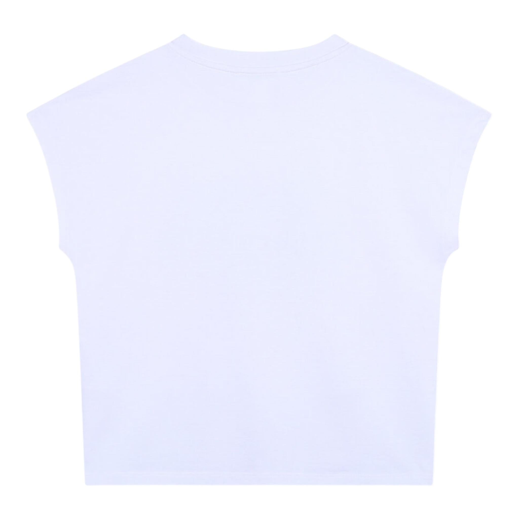 DKNY t-shirt tinta unita con stampa Bianco/argento per Bambina D62023 BIANCO/ARGENTO DKNY