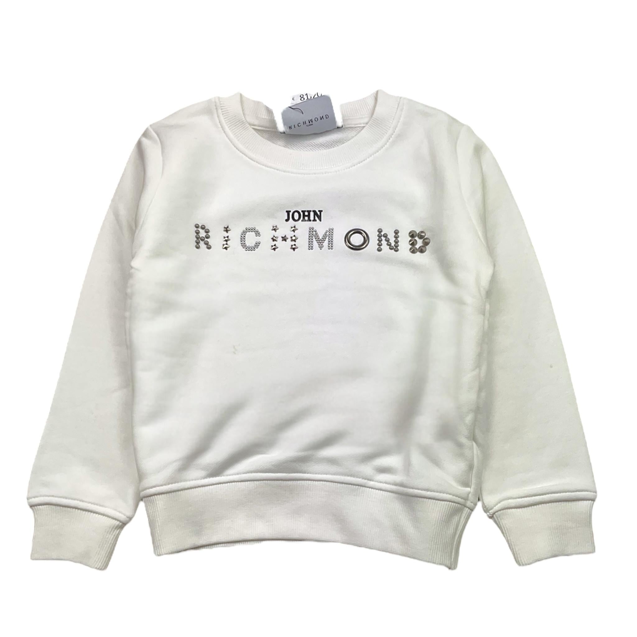 JOHN RICHMOND felpa tinta unita con stampa Bianco per Bambina RBA24086FE BIANCO JOHN RICHMOND
