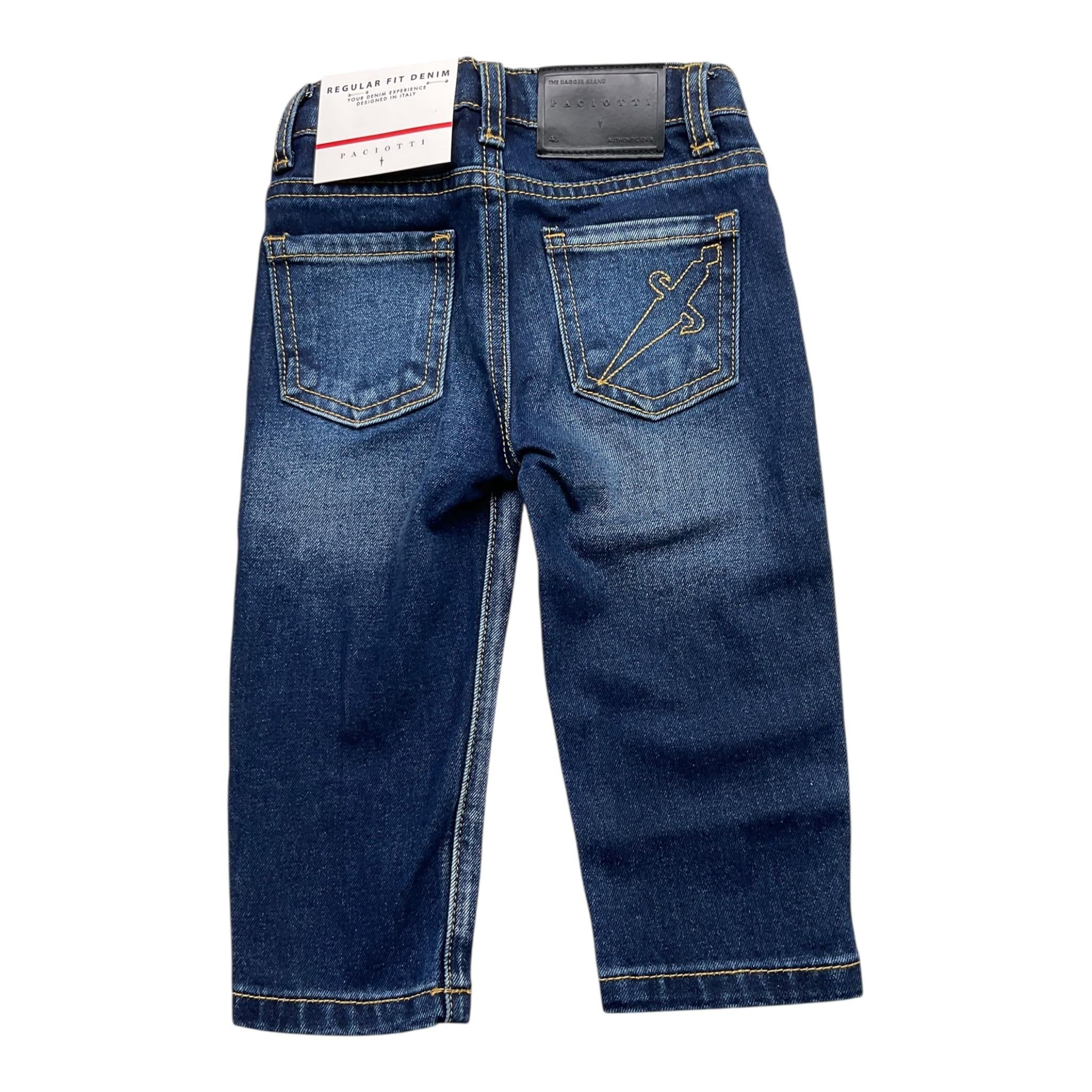 CESARE PACIOTTI jeans tinta unita con girovita regolabile Blu per Neonato PTP5362B BLU CESARE PACIOTTI