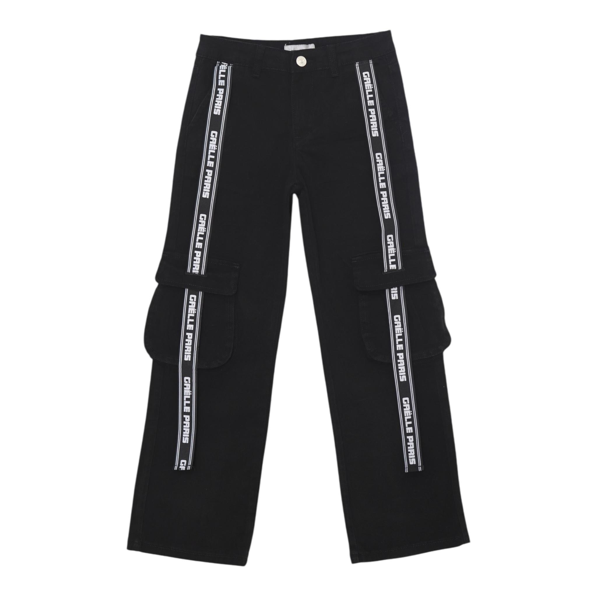 GAELLE jeans tinta unita con profili logati Nero per Bambina 2741P00310 NERO GAELLE
