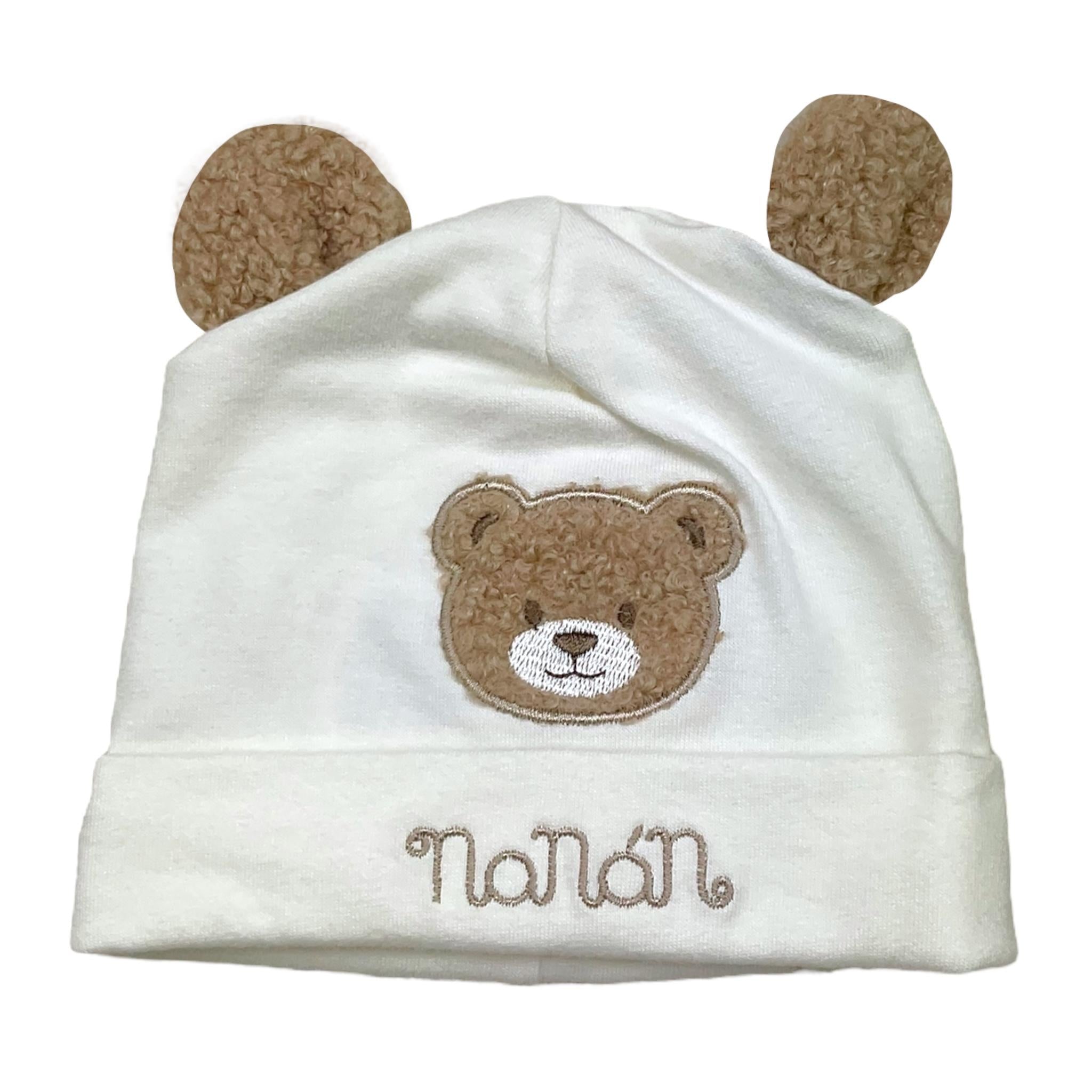 NANAN cappello tinta unita con stampa Bianco per Neonato I24158PCB BIANCO NANAN