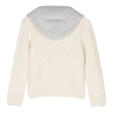 ELEVENTY maglia modello felpa tinta unita con cappuccio in contrasto Panna per Bambina EV9P70 PANNA ELEVENTY