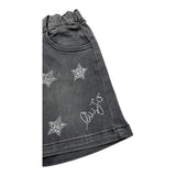 LIU JO gonna in denim tinta unita cn elastico in vita e brillantini Nero per Bambina KF4080 NERO LIU JO