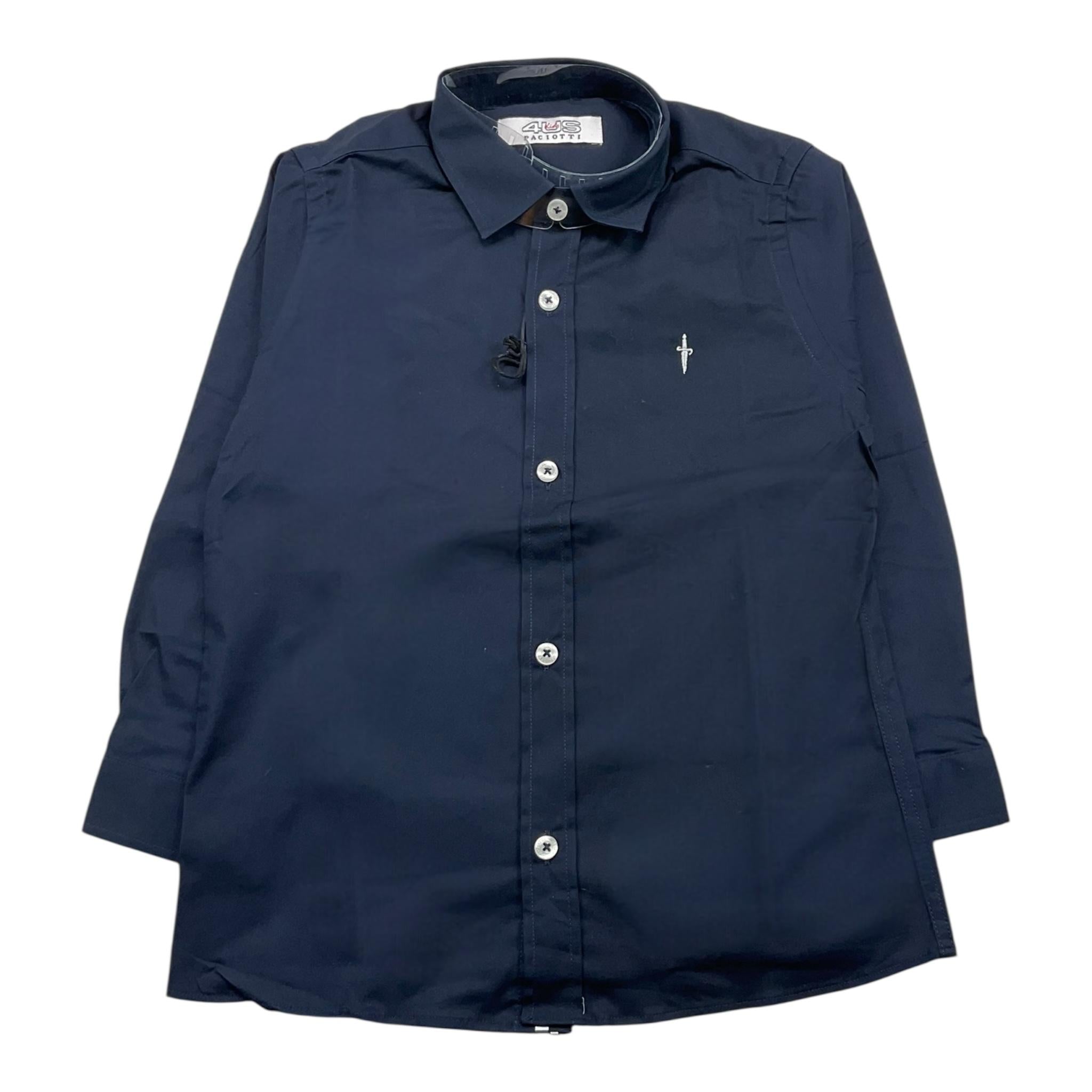 CESARE PACIOTTI camicia manica lunga tinta unita con logo Blu per Bambino CMP0333B BLU CESARE PACIOTTI