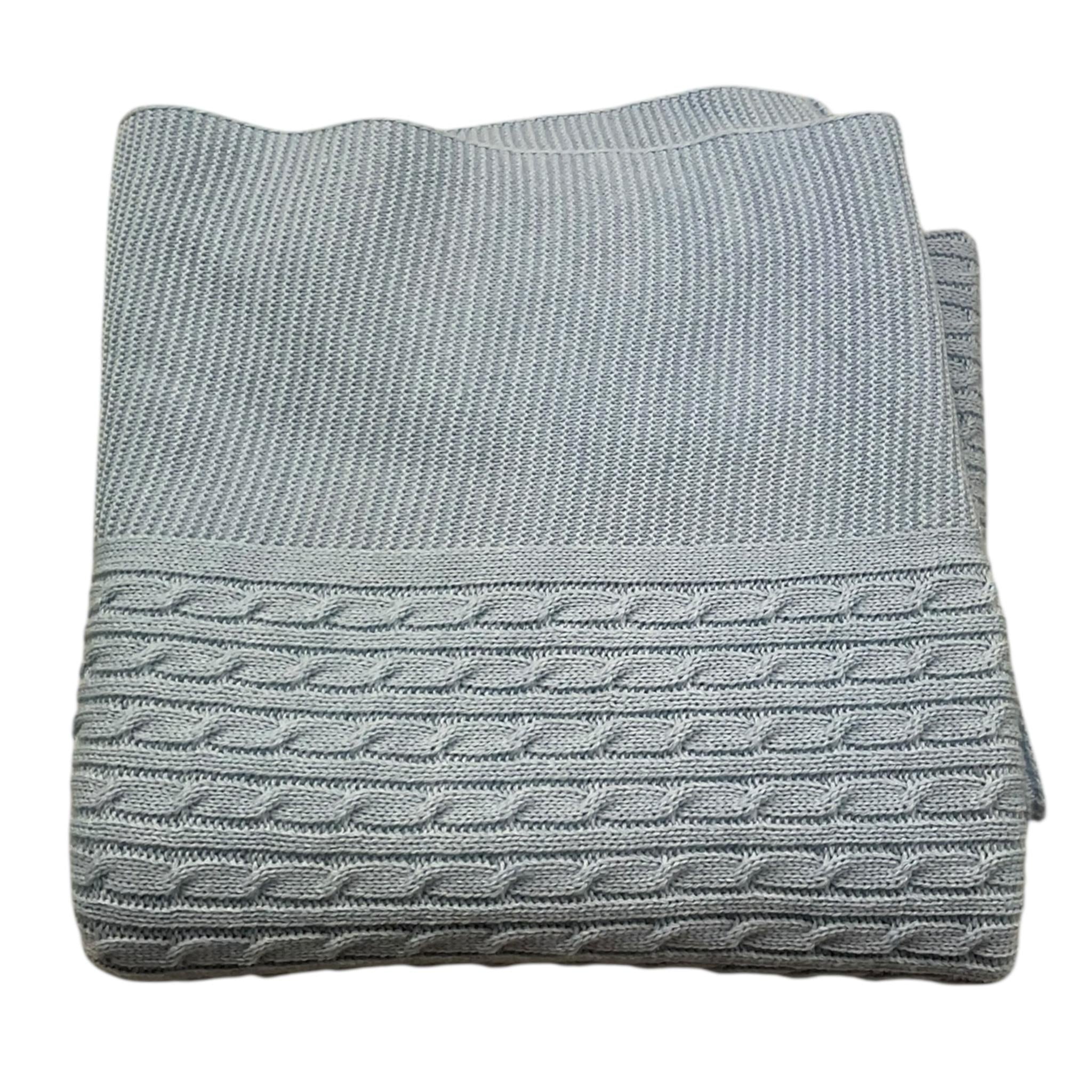 MAC ILUSIO'N coperta tinta unita con ricami Azzurro per Neonato TO77 AZZURRO MAC ILUSIO'N