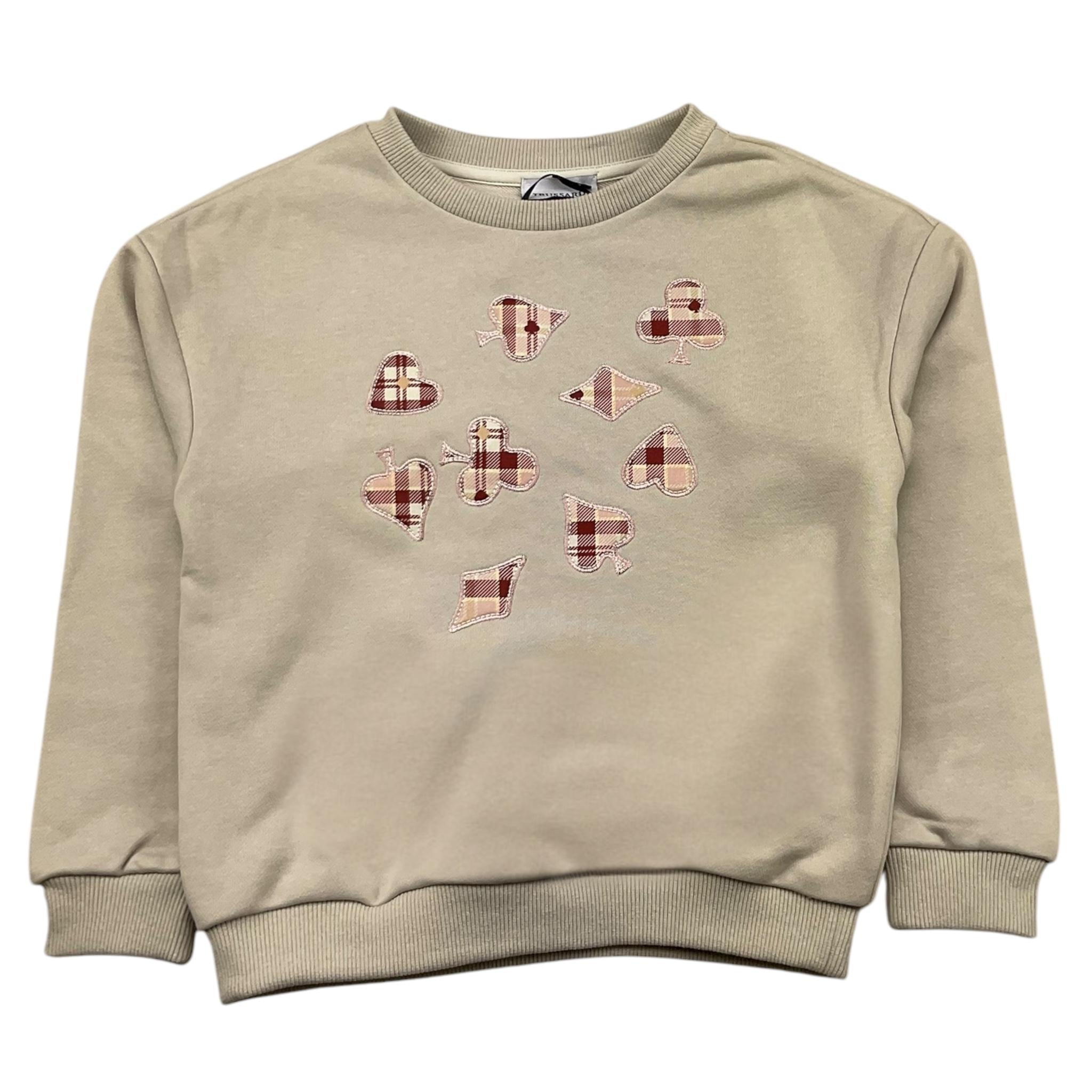 TRUSSARDI felpa chiusa girocollo tinta unita Beige per Bambina TGA25120FE BEIGE TRUSSARDI