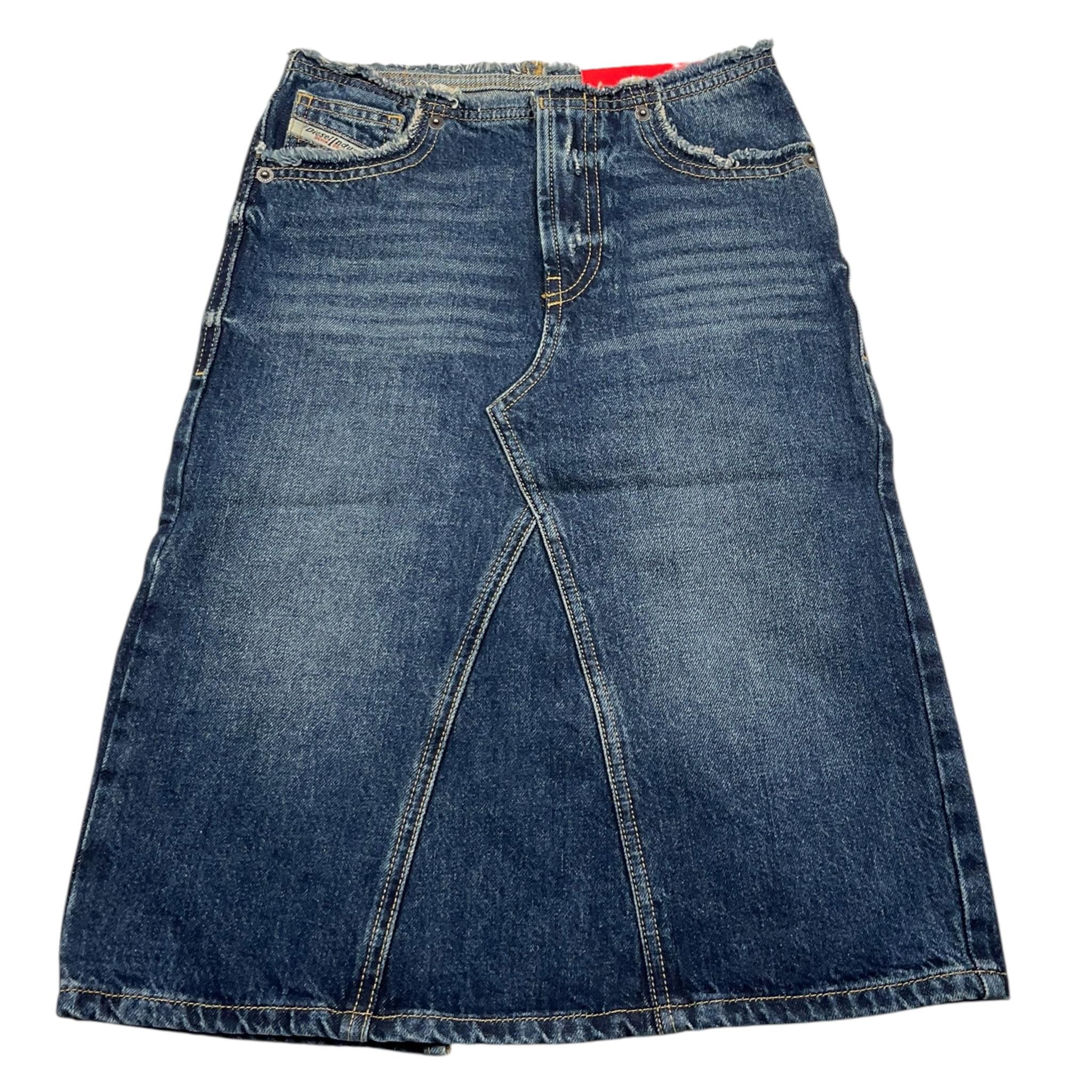 DIESEL gonna in denim tinta unita con spacco posteriore Blu per Bambina J01920 BLU DIESEL