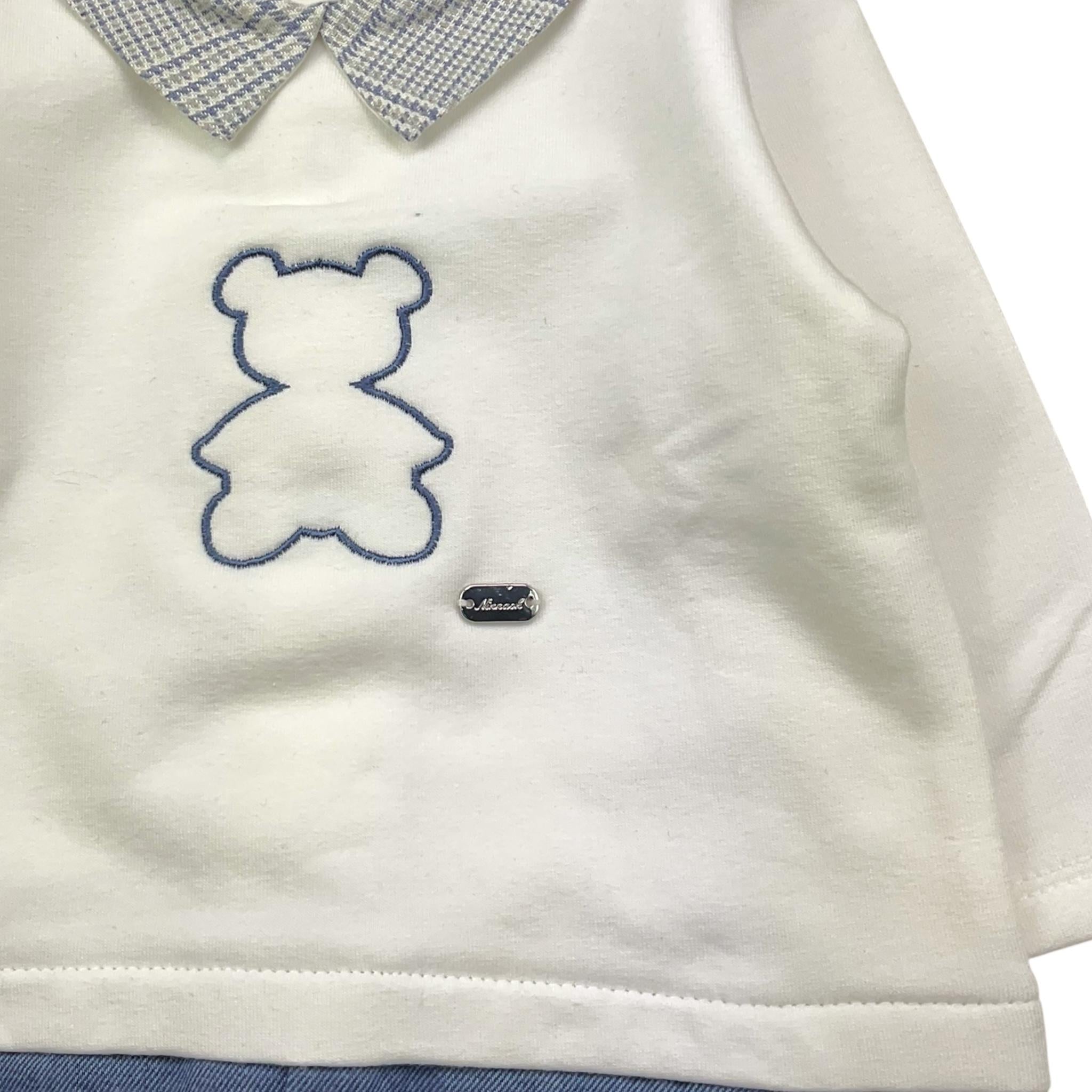 NINNAOH completo 2pz maglia-ghettina Bianco/blu per Neonato I22240C BIANCO/BLU NINNAOH