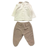 NINNAOH completo 2pz maglia-ghettina bicolore Bianco/beige per Neonato I23216C BIANCO/BEIGE NINNAOH