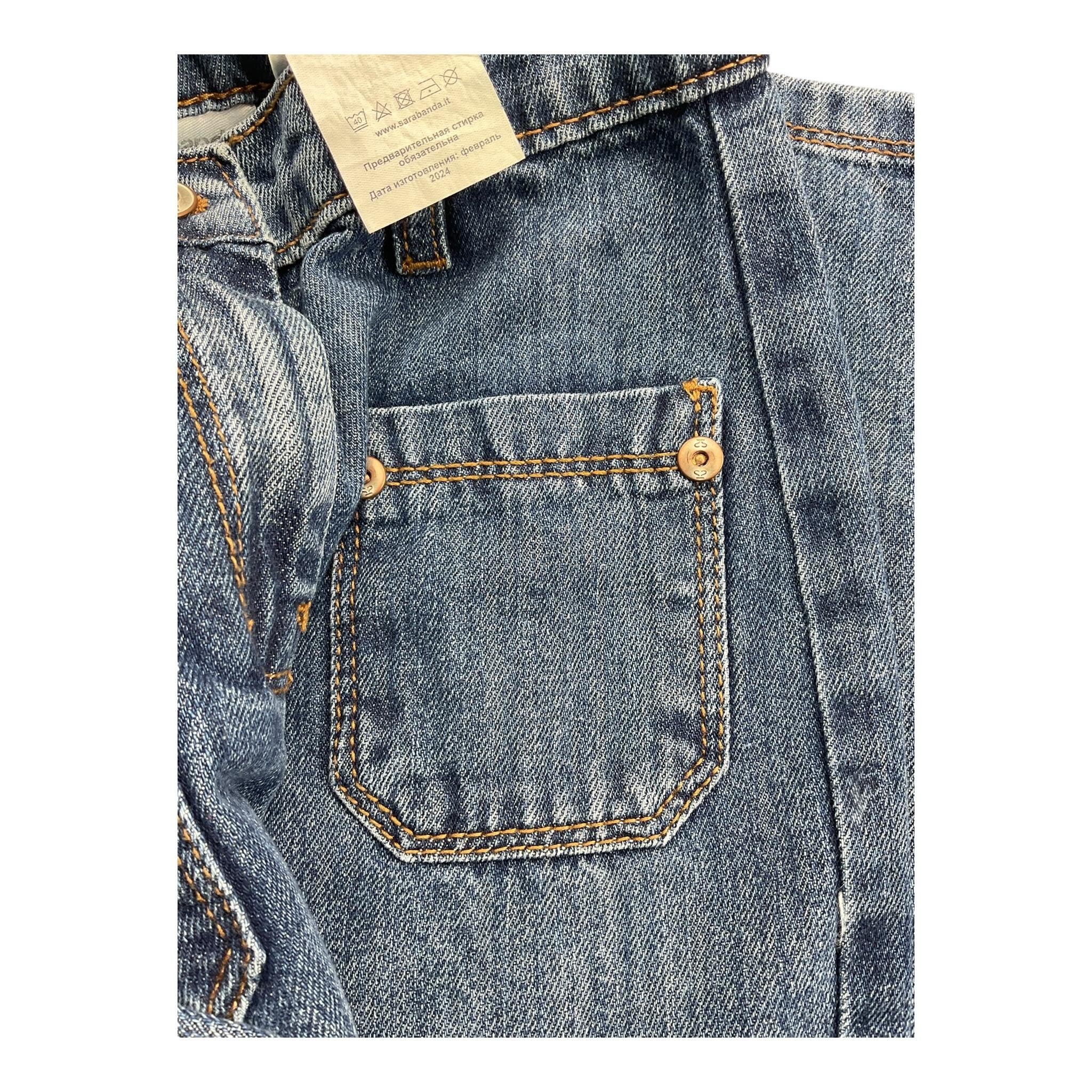 SARABANDA jeans modello a palazzo tinta unita Blu per Bambina A244 BLU SARABANDA