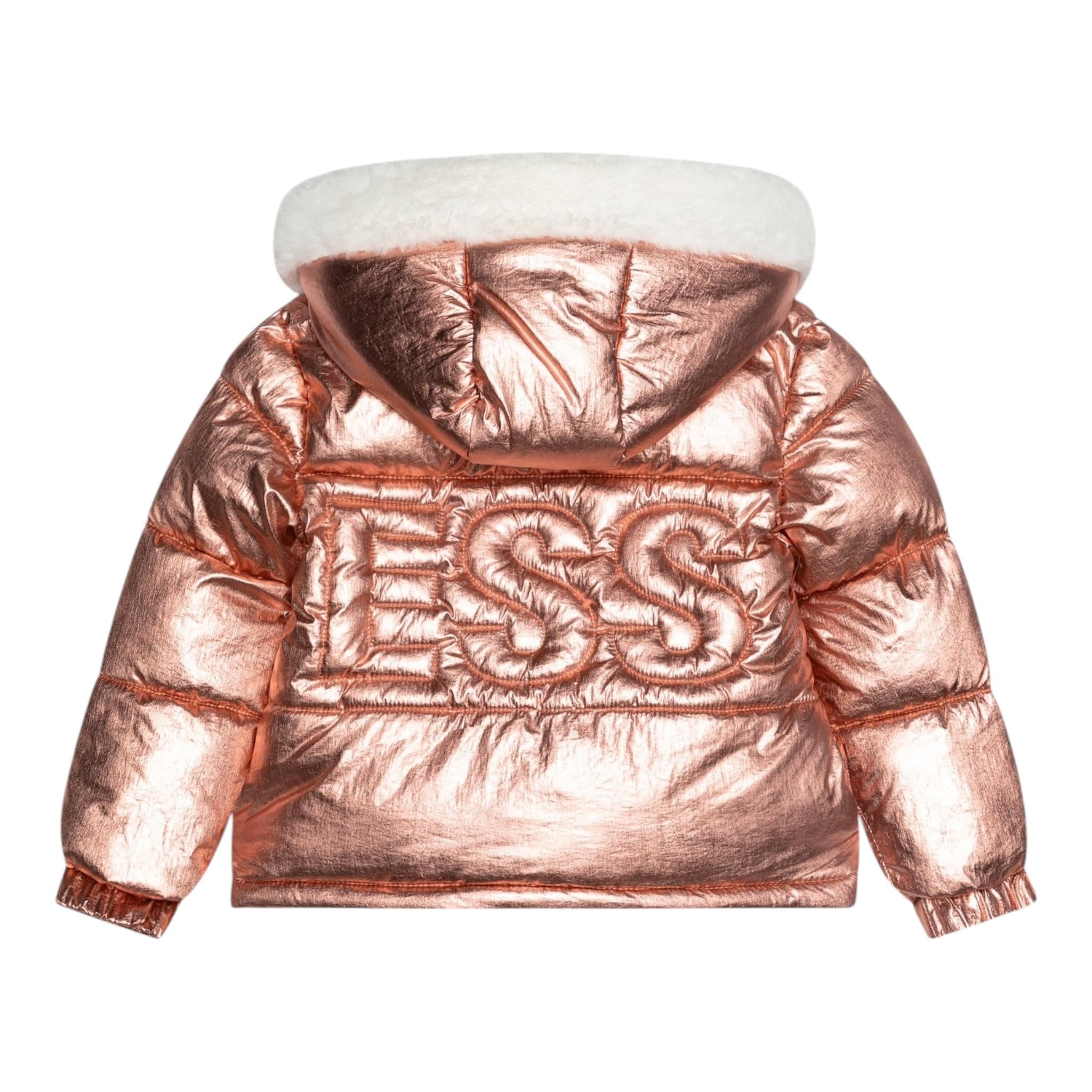 GUESS giubbino tinta unita con cappuccio e logo Rosa per Neonata K4BL05WEYO0 ROSA GUESS