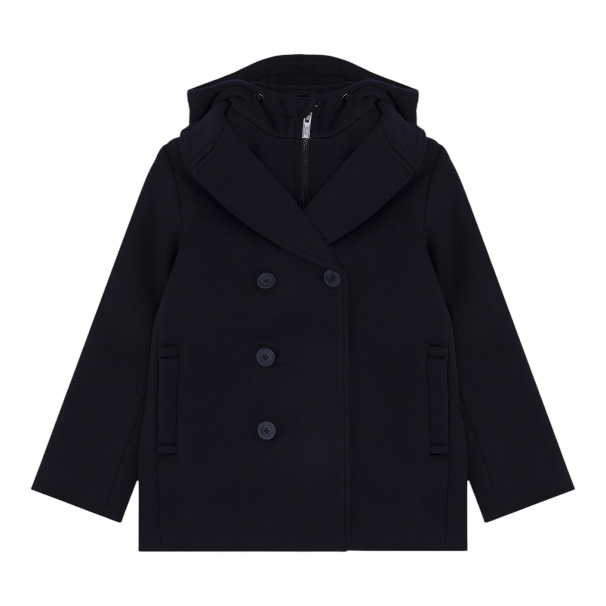 EMPORIO ARMANI cappotto tinta unita con zip e cappuccio Blu per Bambino 6L4BL0 BLU EMPORIO ARMANI