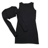 LU LU BY MISS GRANT set abito girmanica-coprispalle tinta unita Nero per Bambina LL3110 NERO LU LU BY MISS GRANT