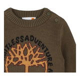 TIMBERLAND maglia girocollo tinta unita con logo Verde per Neonato T60263 VERDE TIMBERLAND