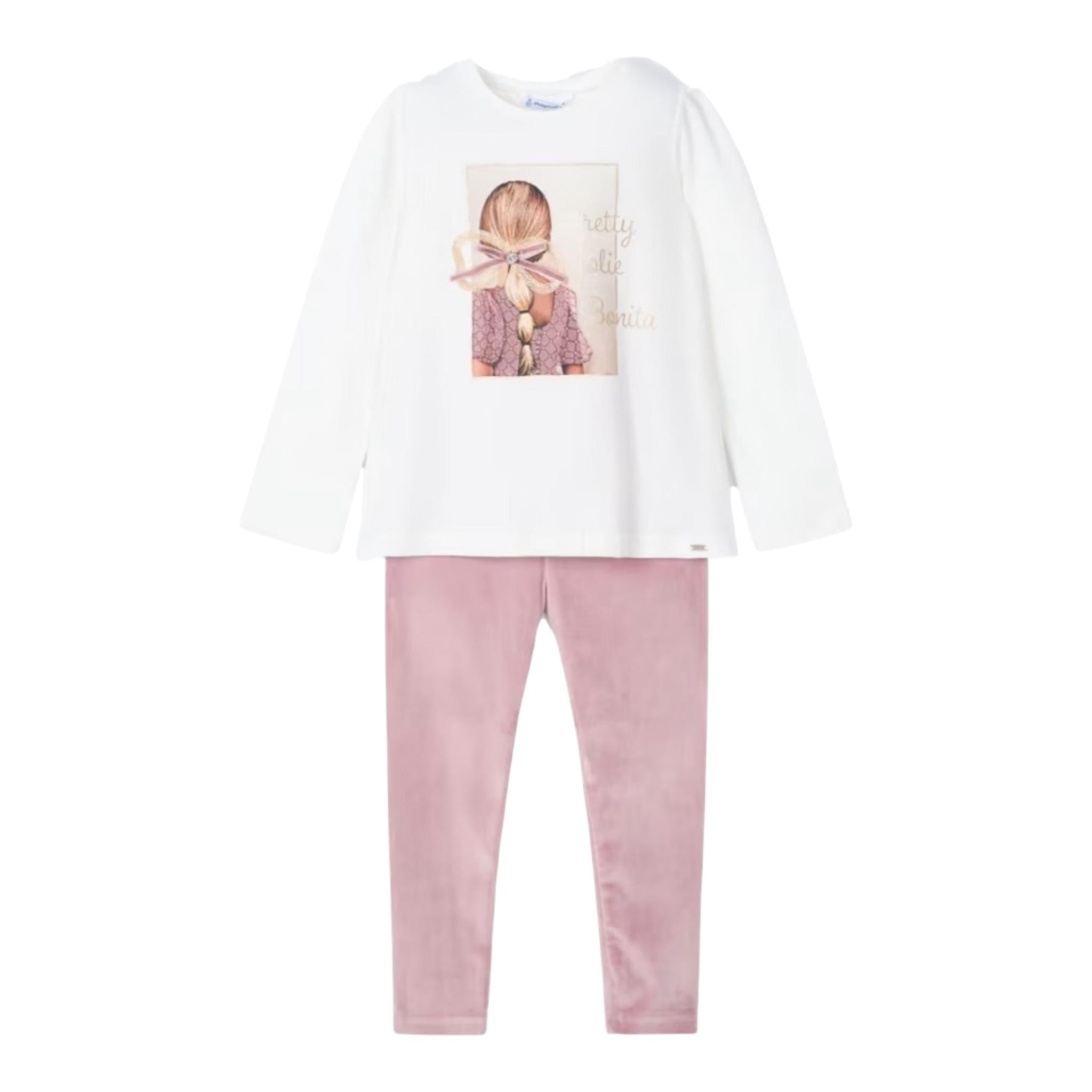MAYORAL completo 2pz felpa-leggins bicolore Rosa per Neonata 4705N ROSA MAYORAL