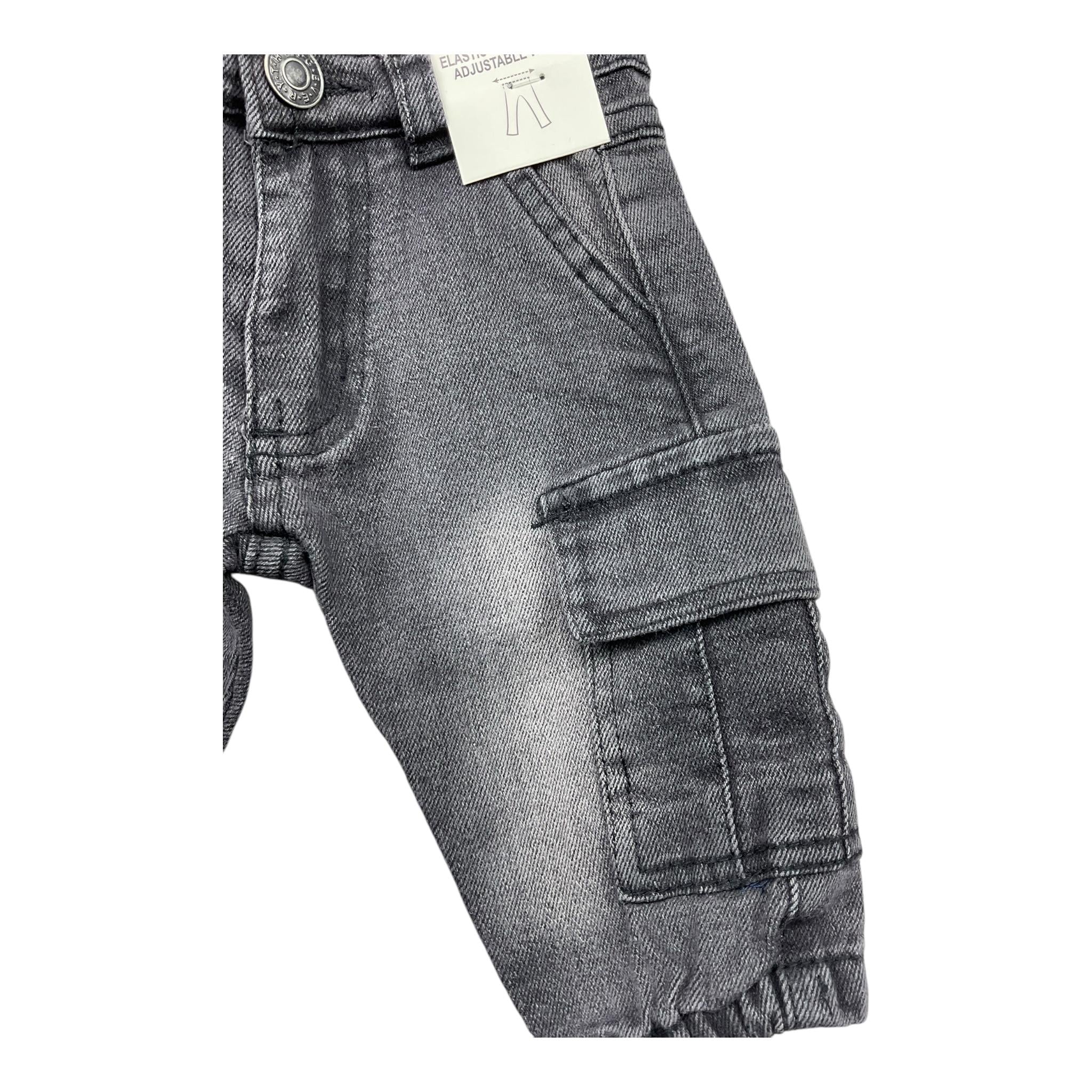 EMC jeans tinta unita con tasconi Nero per Neonato BZ7073 NERO EMC
