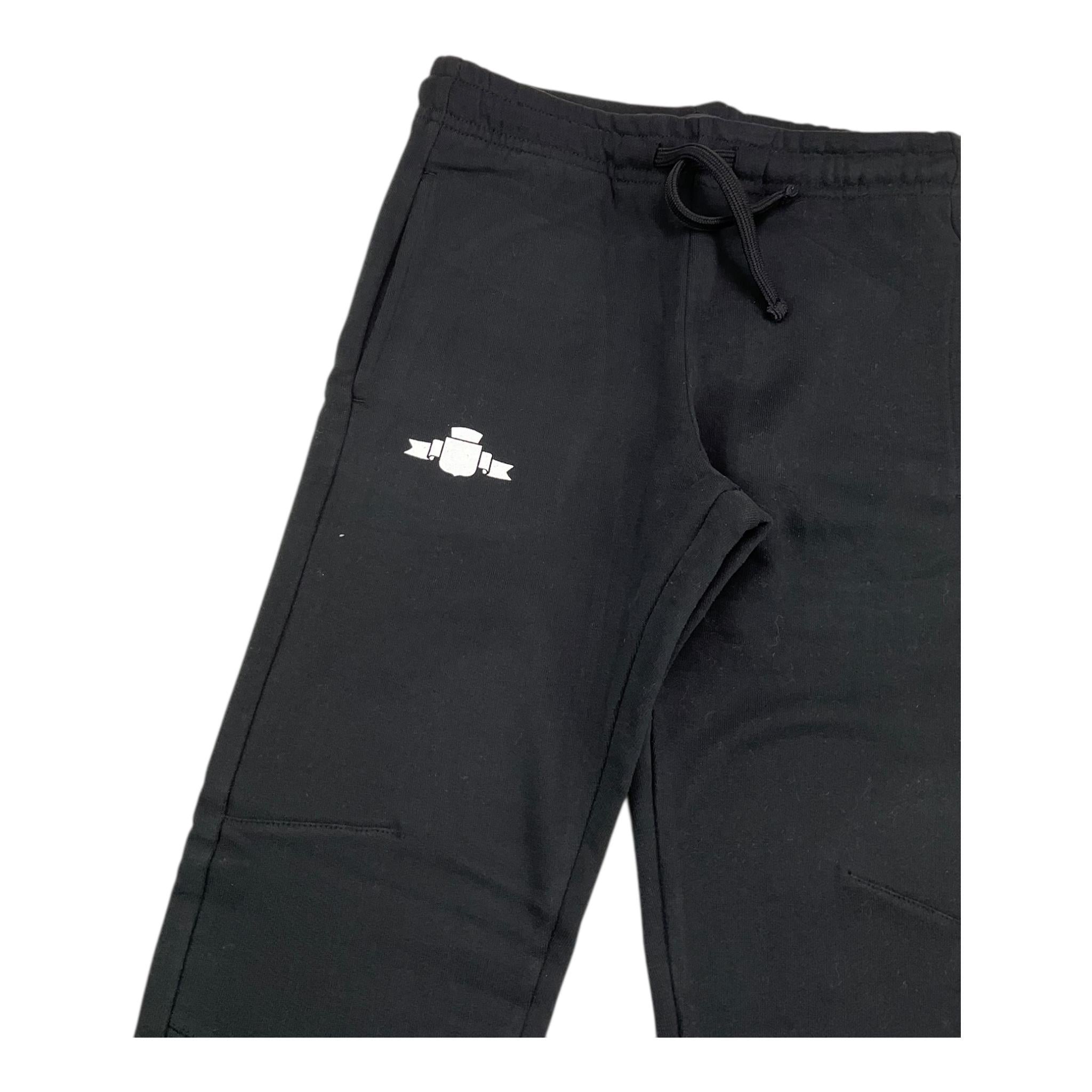 GUESS pantalone tuta tinta unita con logo Nero per Bambino SB9063 NERO GUESS