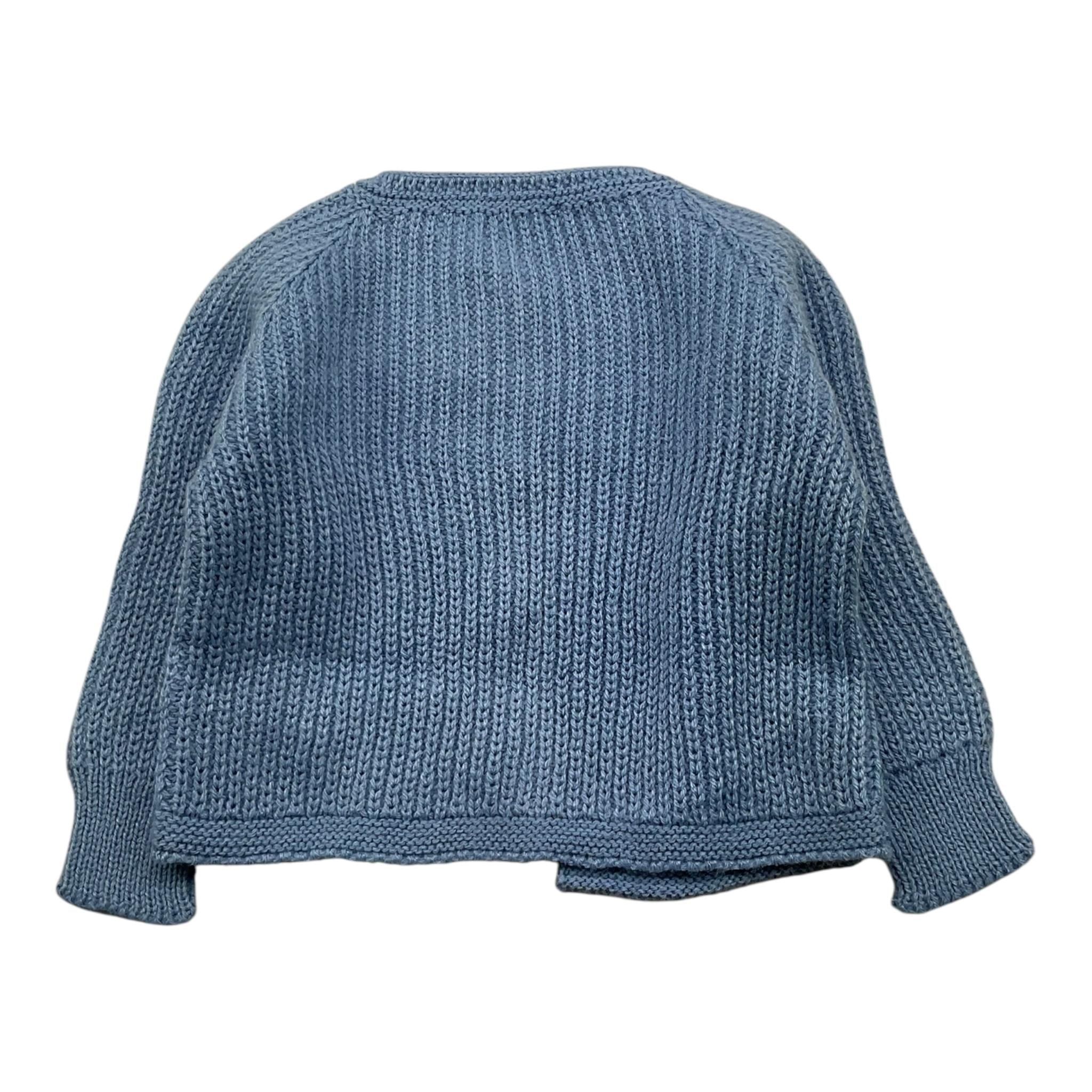 BABIDU cardigan tinta unita con bottoni in contrasto Azzurro per Neonato 60682 AZZURRO BABIDU