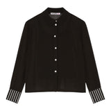PATRIZIA PEPE camicia con sottona tinta unita con brillantini Nero per Bambina 7C0252 NERO PATRIZIA PEPE