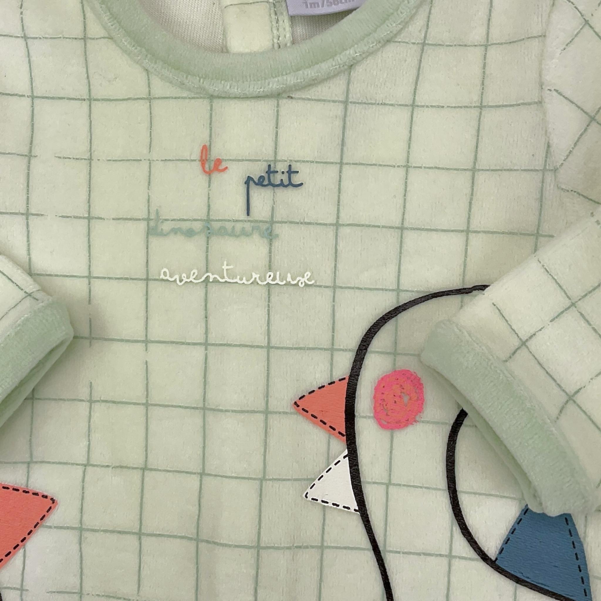 YATSI BABY tutina bicolore con stampa dinosauro Verde per Neonato 24200306 VERDE YATSI BABY