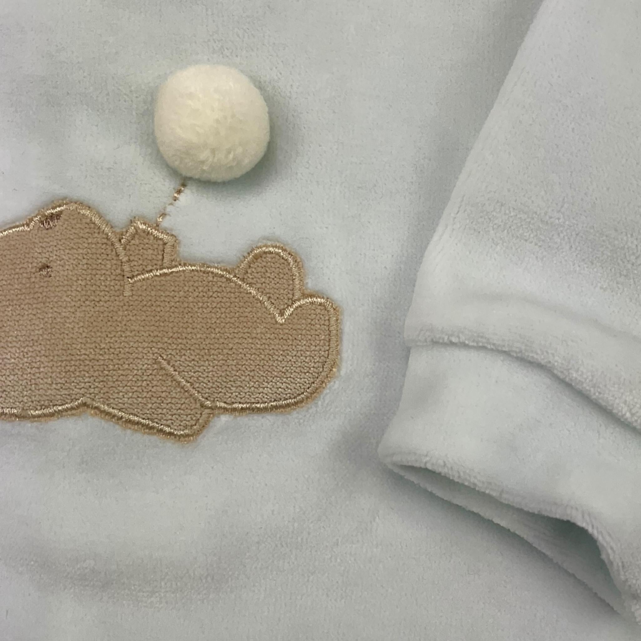 BARCELLINO box nascita 5pz tutina-body-cappello-bavetta-coperta Azzurro per Neonato BOXAI AZZURRO BARCELLINO
