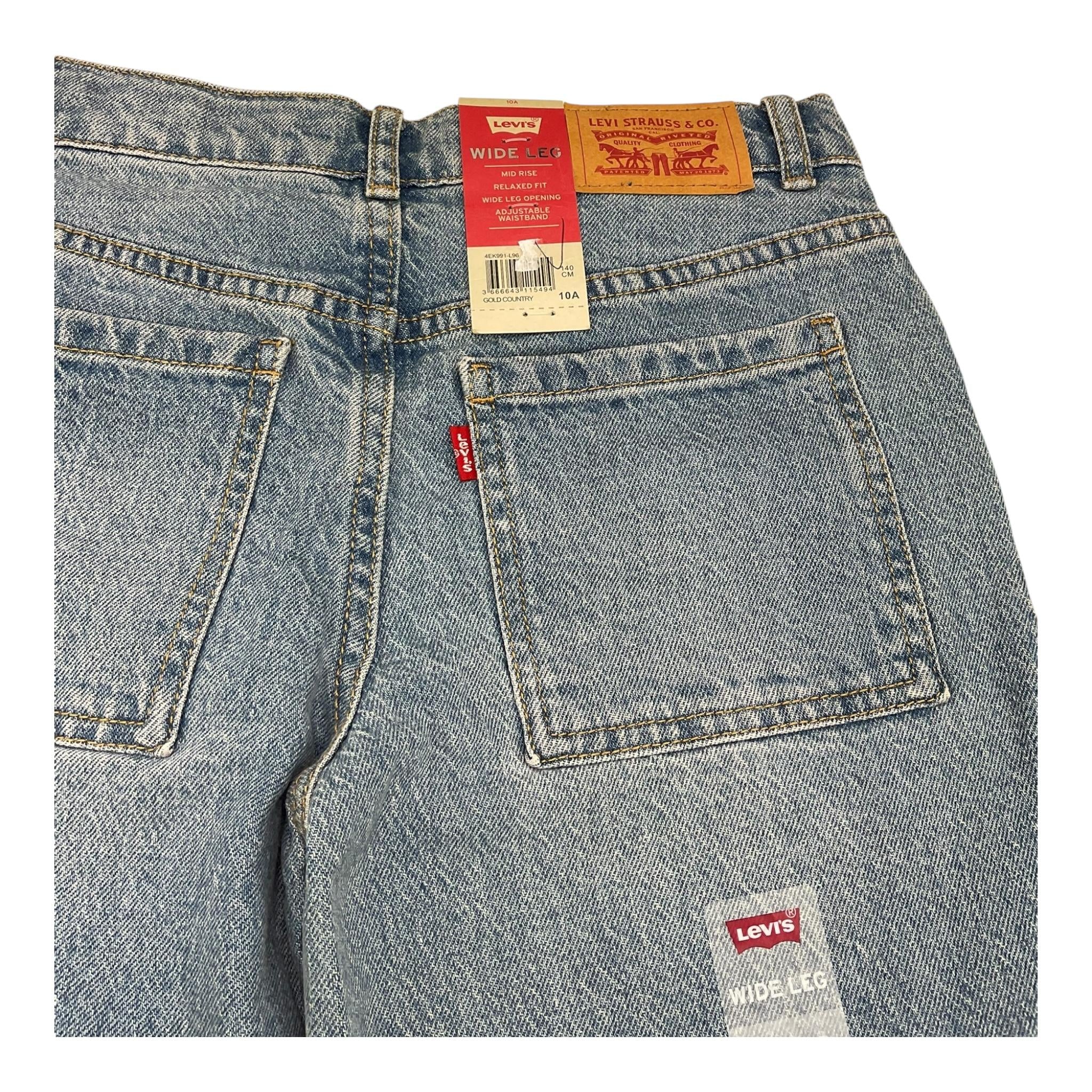 LEVI'S jeans tinta unita modello palazzo Azzurro per Bambina 4EK991 AZZURRO LEVI'S