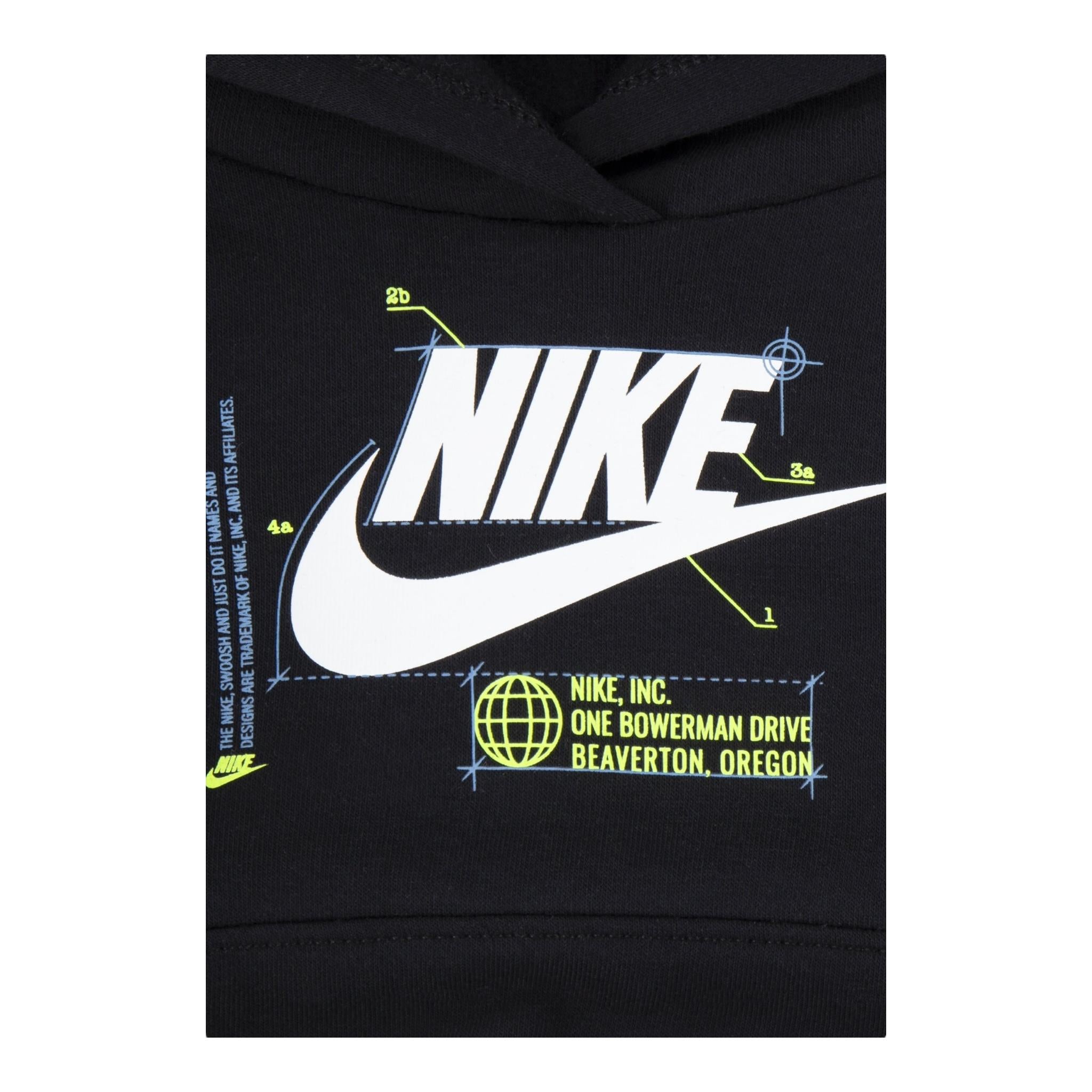 NIKE completo 2 pezzi felpa-pantalone tinta unita Nero per Bambino 86M350 NERO NIKE