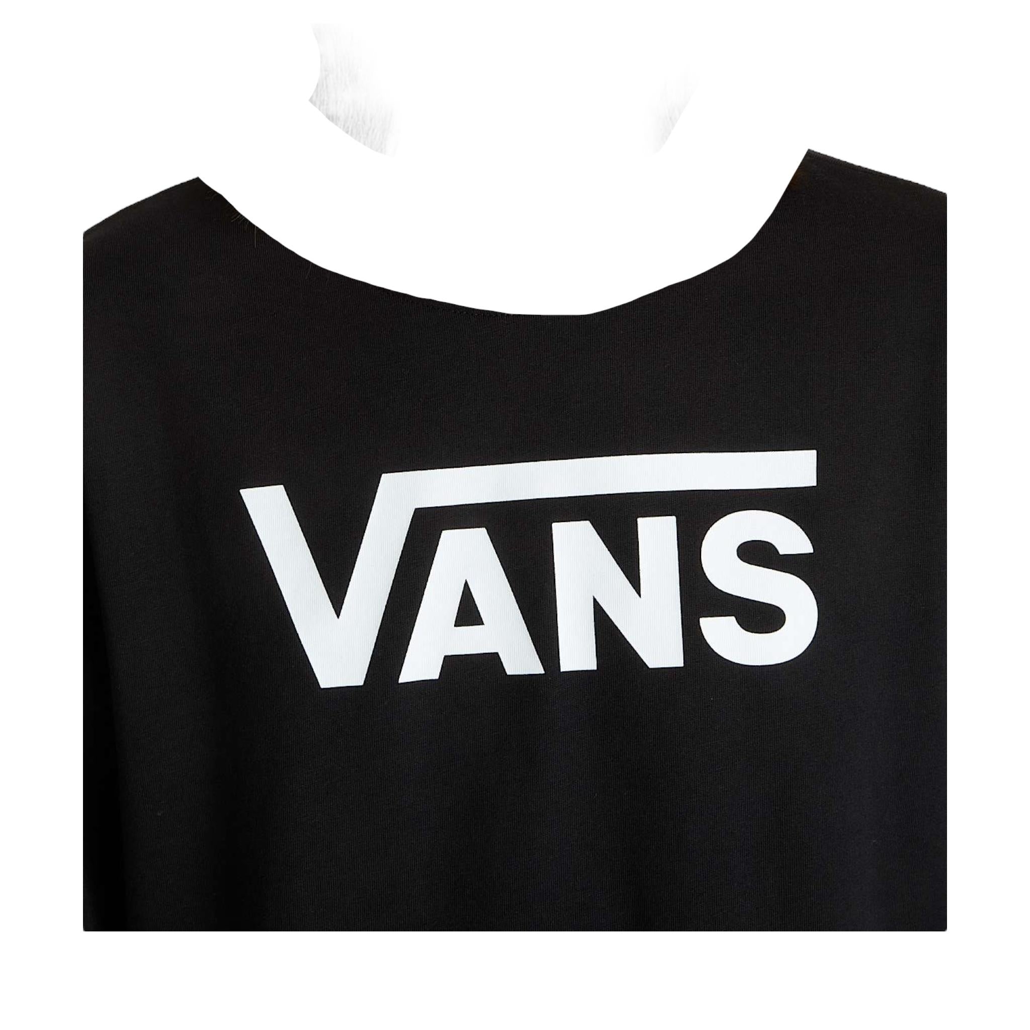 VANS shirt girocollo tinta unita con logo Nero per Bambino VN000XIY28 NERO VANS