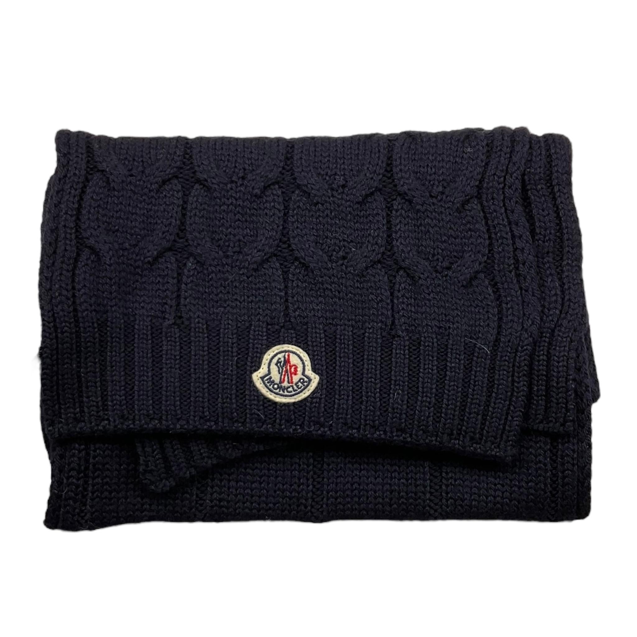 MONCLER sciarpa tinta unita cn logo Blu per Bambino 3C7002004 BLU MONCLER
