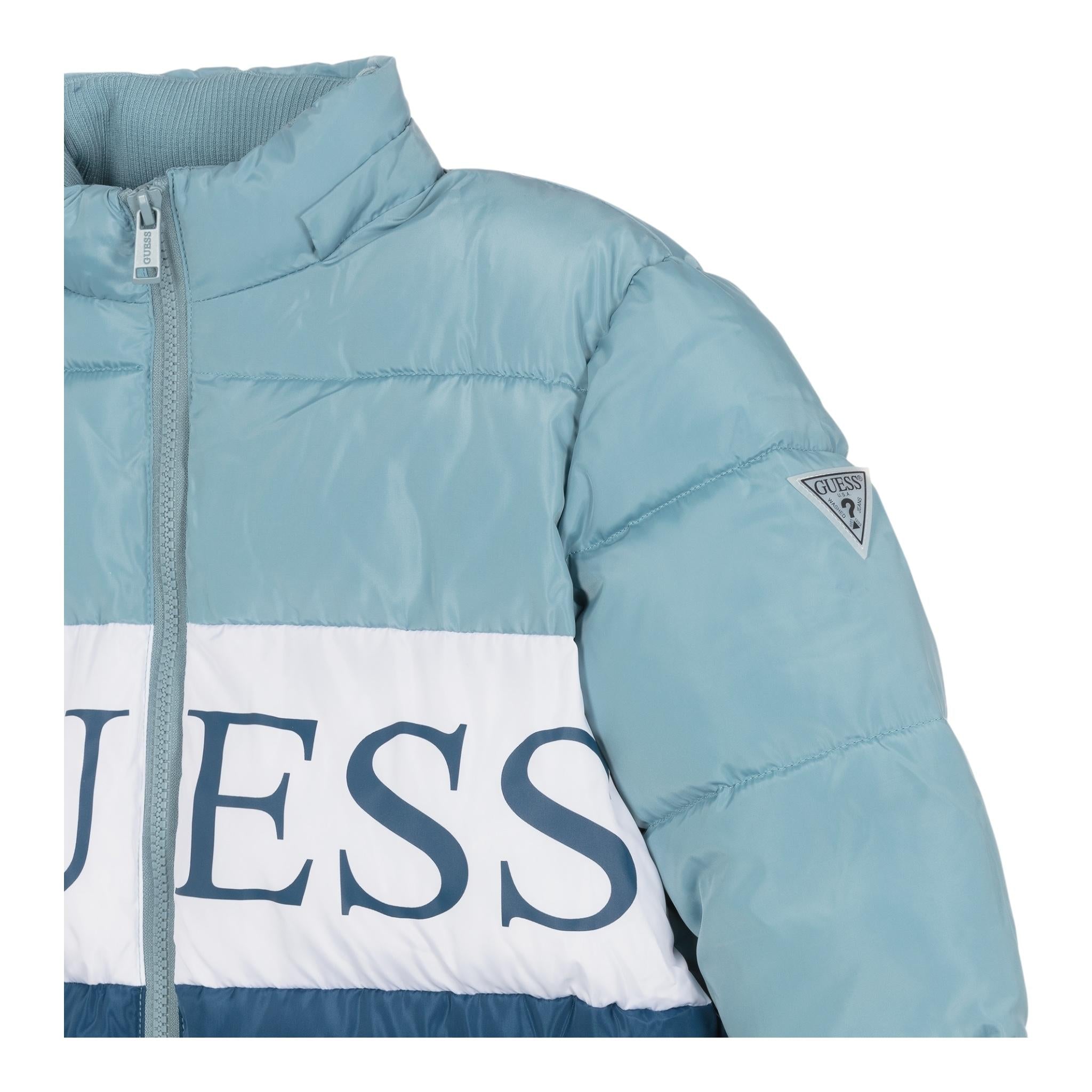 GUESS giubbino con cappuccio bicolore con logo Azzurro per Neonato N3BL02WB240 AZZURRO GUESS