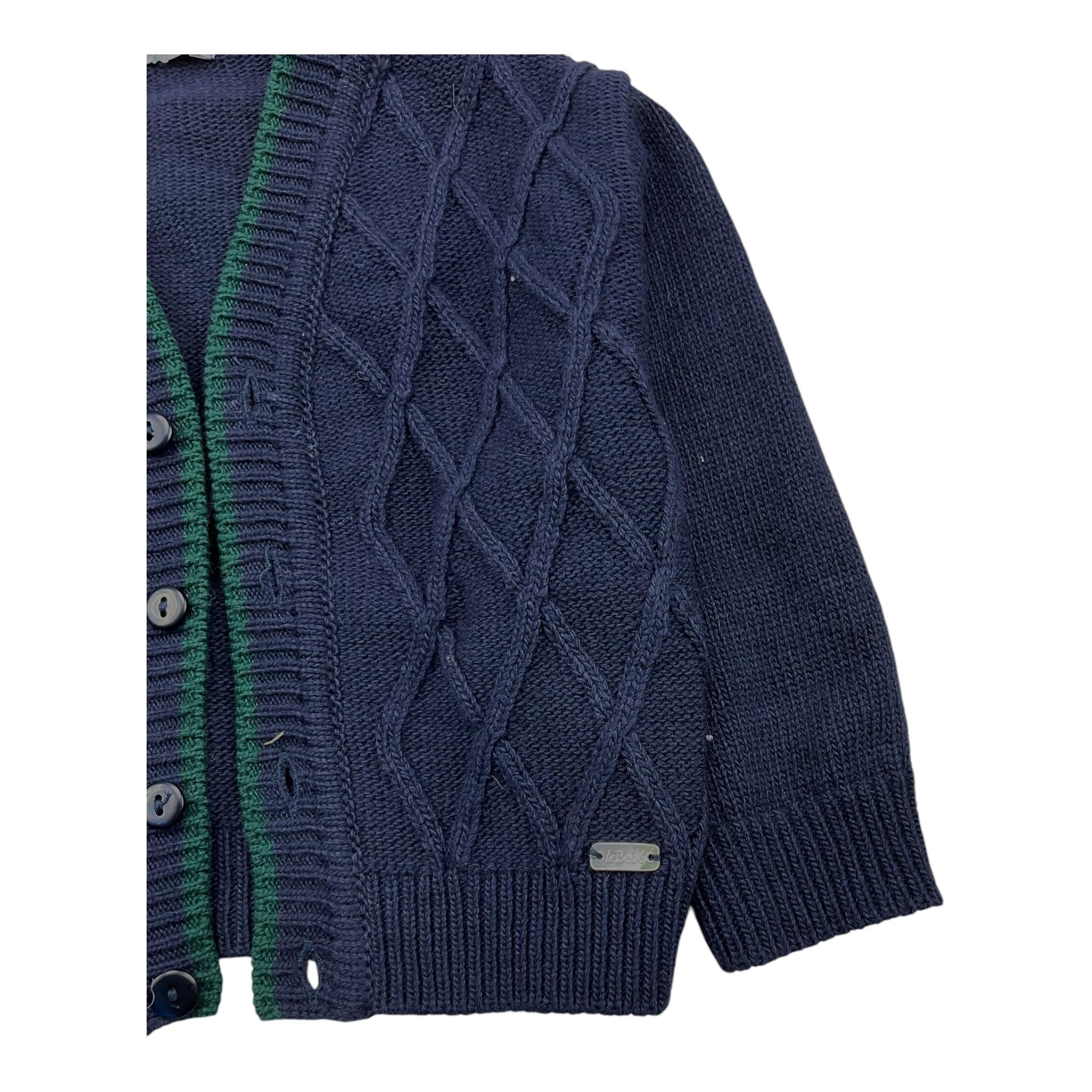 LE BEBE' cardigan tinta unita con profili in contrasto Blu per Neonato LBB5175 BLU LE BEBE'