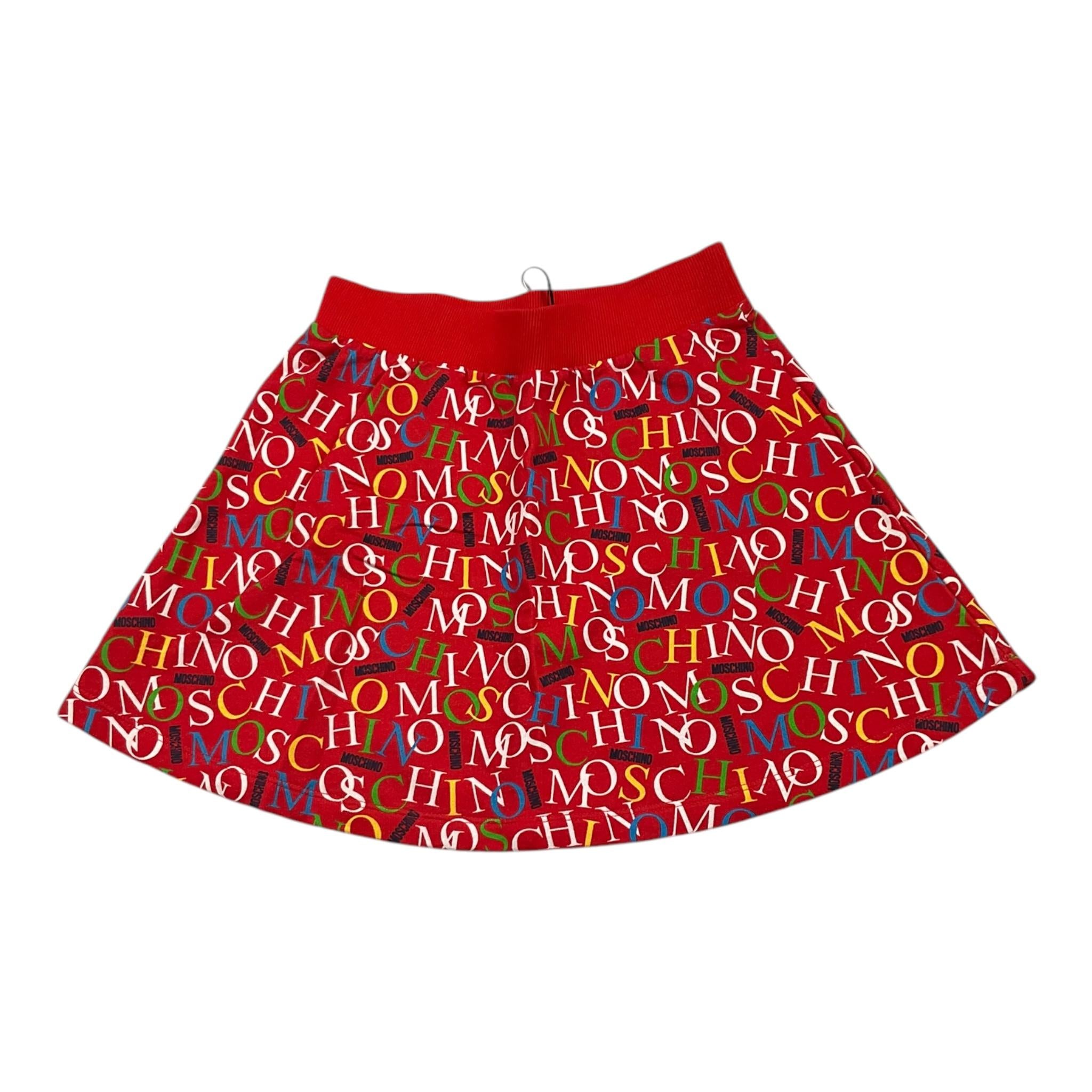 MOSCHINO gonna tinta unita logata Rosso per Bambina HDJ03U ROSSO MOSCHINO