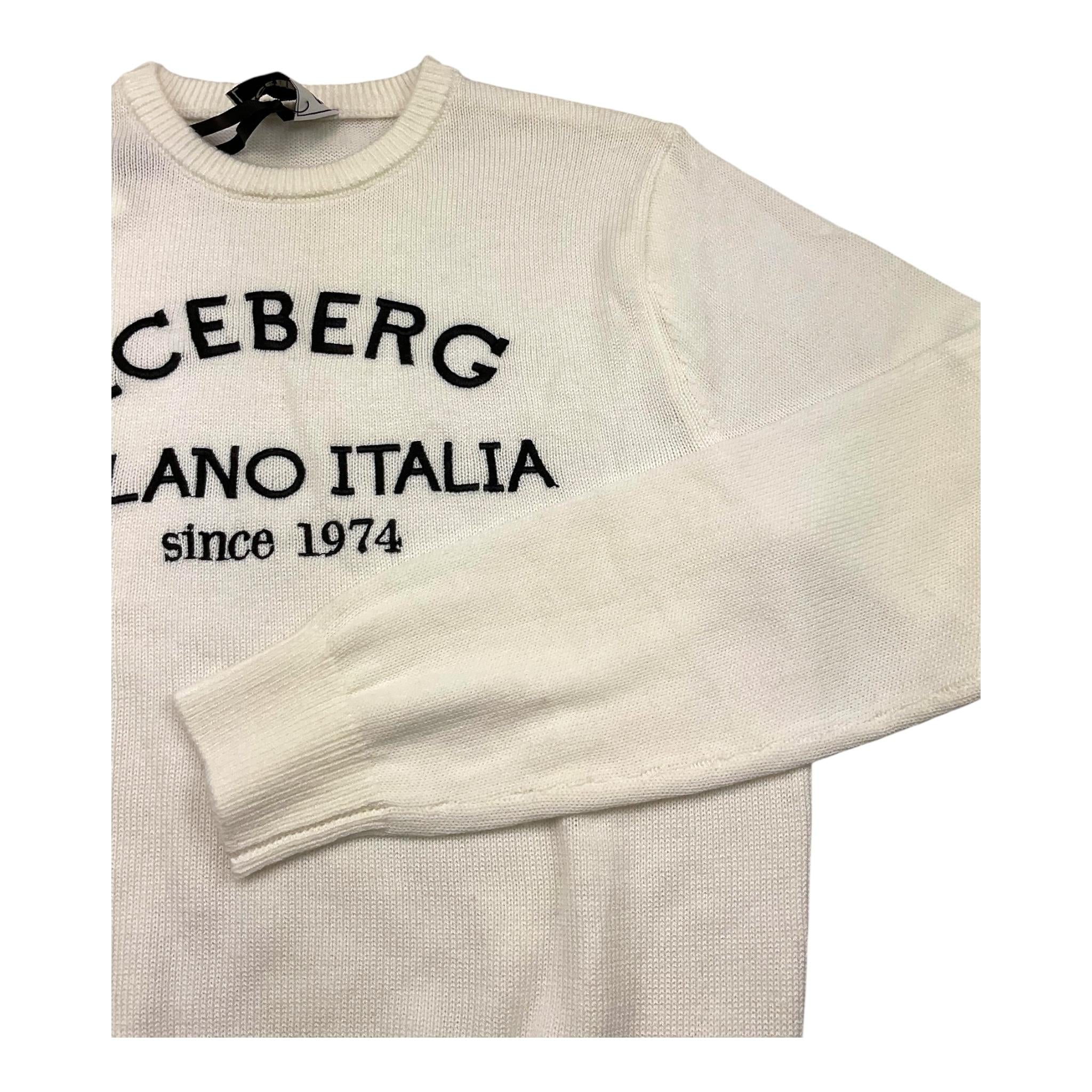 ICEBERG maglia girocollo tinta unita con logo Panna per Bambino MGICE5317J PANNA ICEBERG