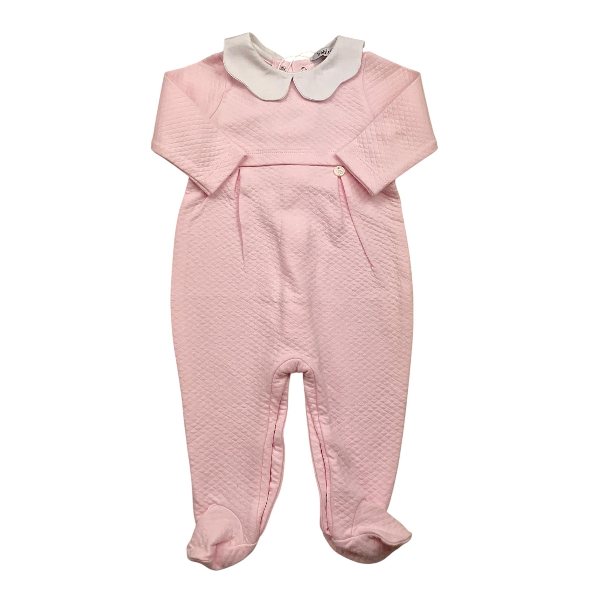 BABIDU tutina tinta unita con colletto Rosa per Neonata 18190 ROSA BABIDU